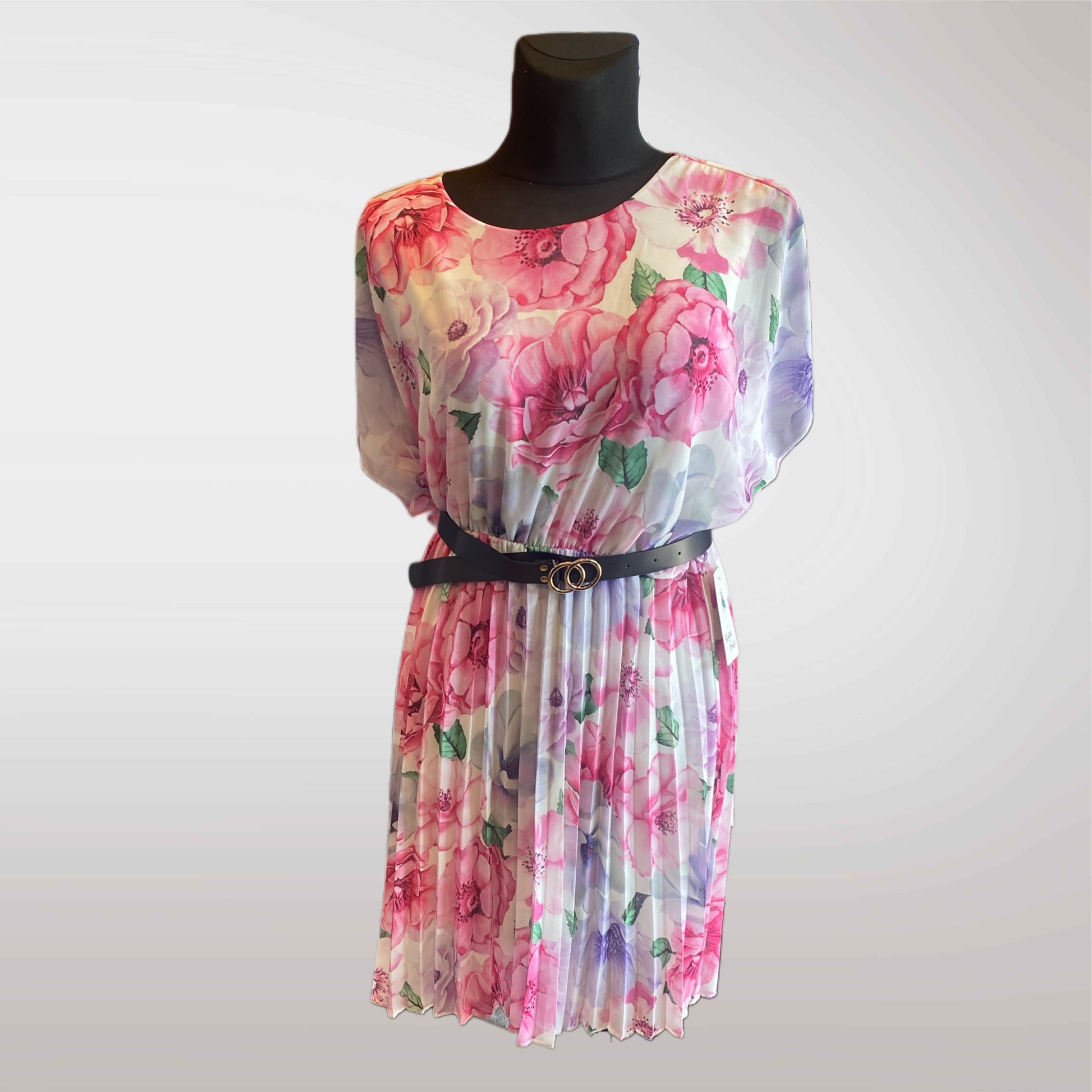 Floral Dress with Pleated Bottom