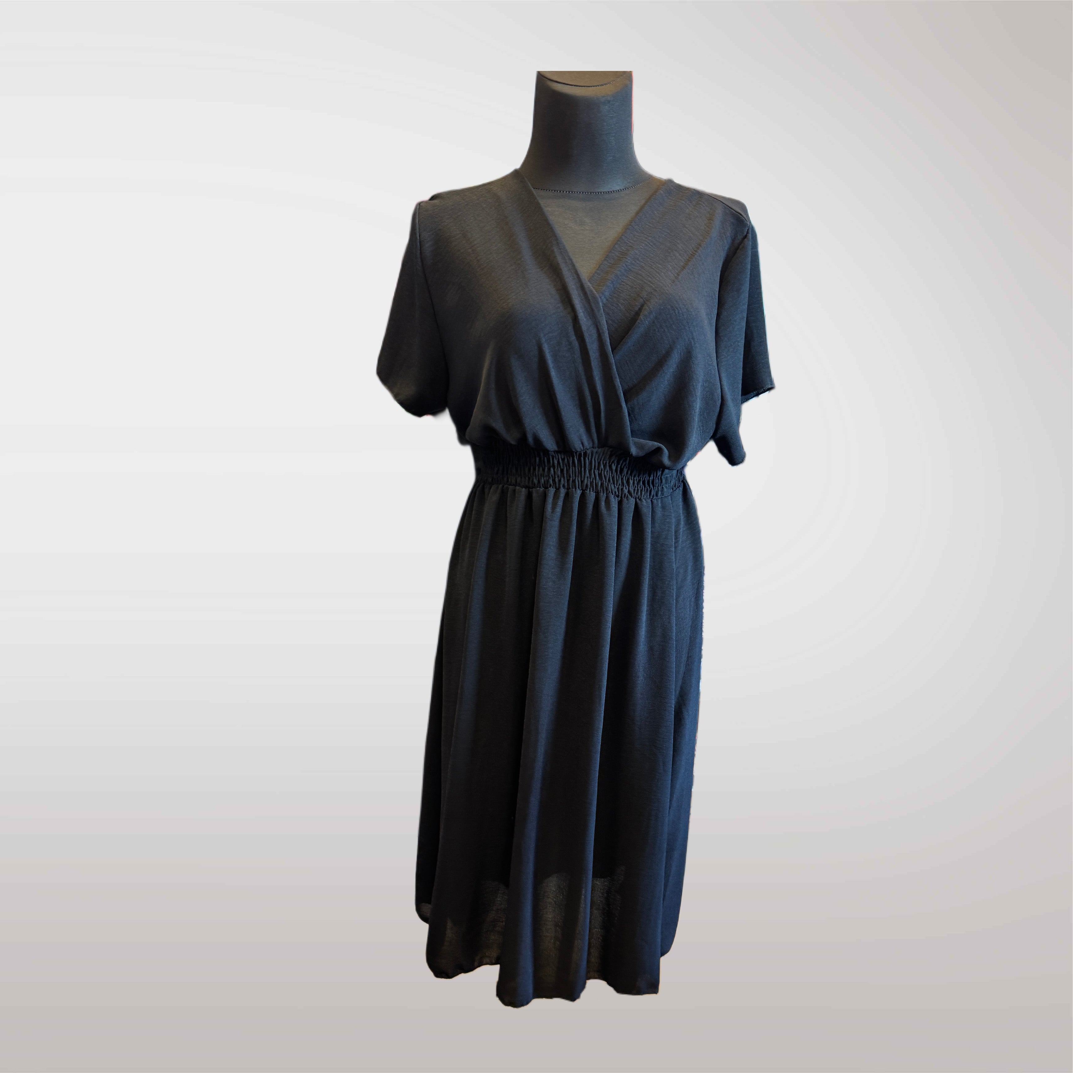 Summer Midi Dress with Wrap Neck