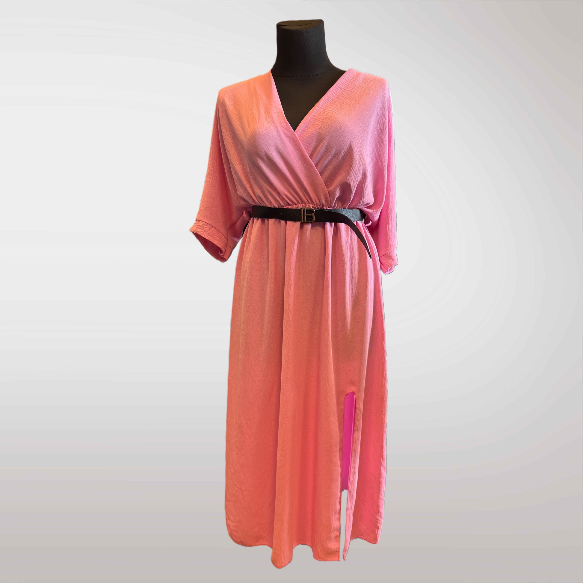 Midi Wrap Dress with Belt for Summer