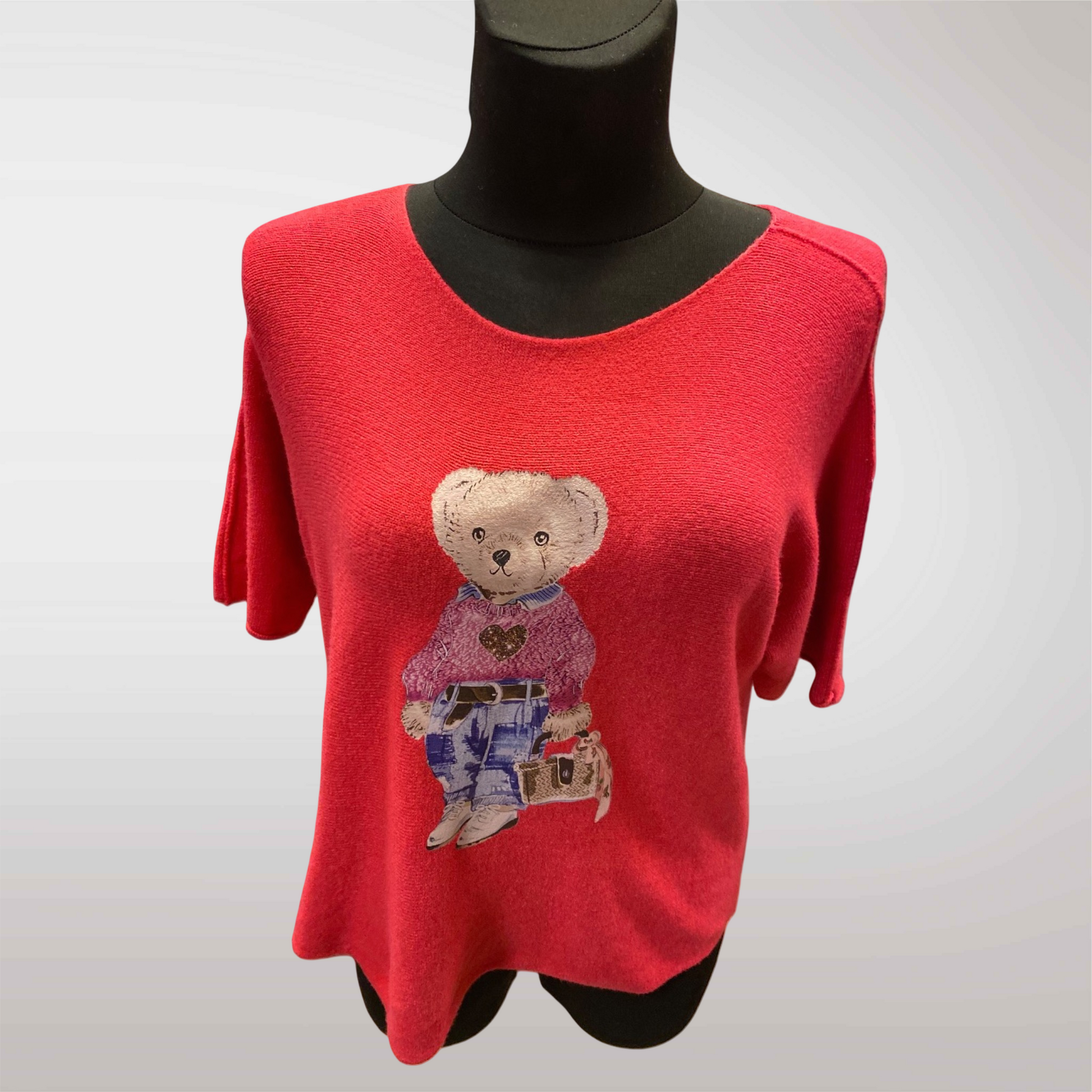 Teddy Bear Short Sleeve Blouse