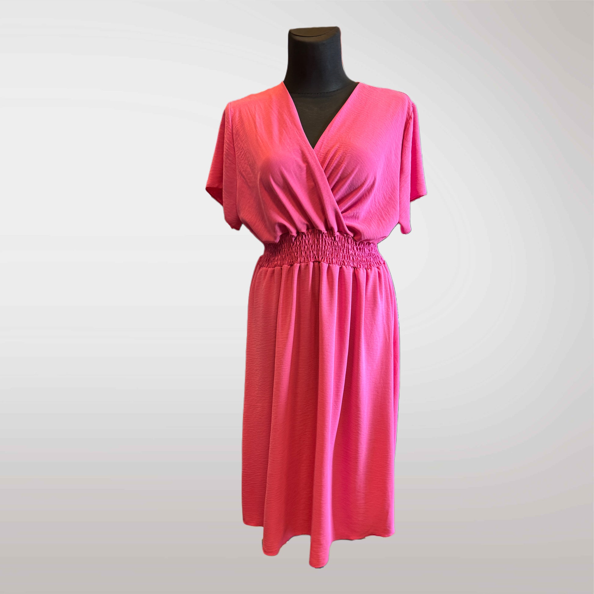 Summer Midi Dress with Wrap Neck