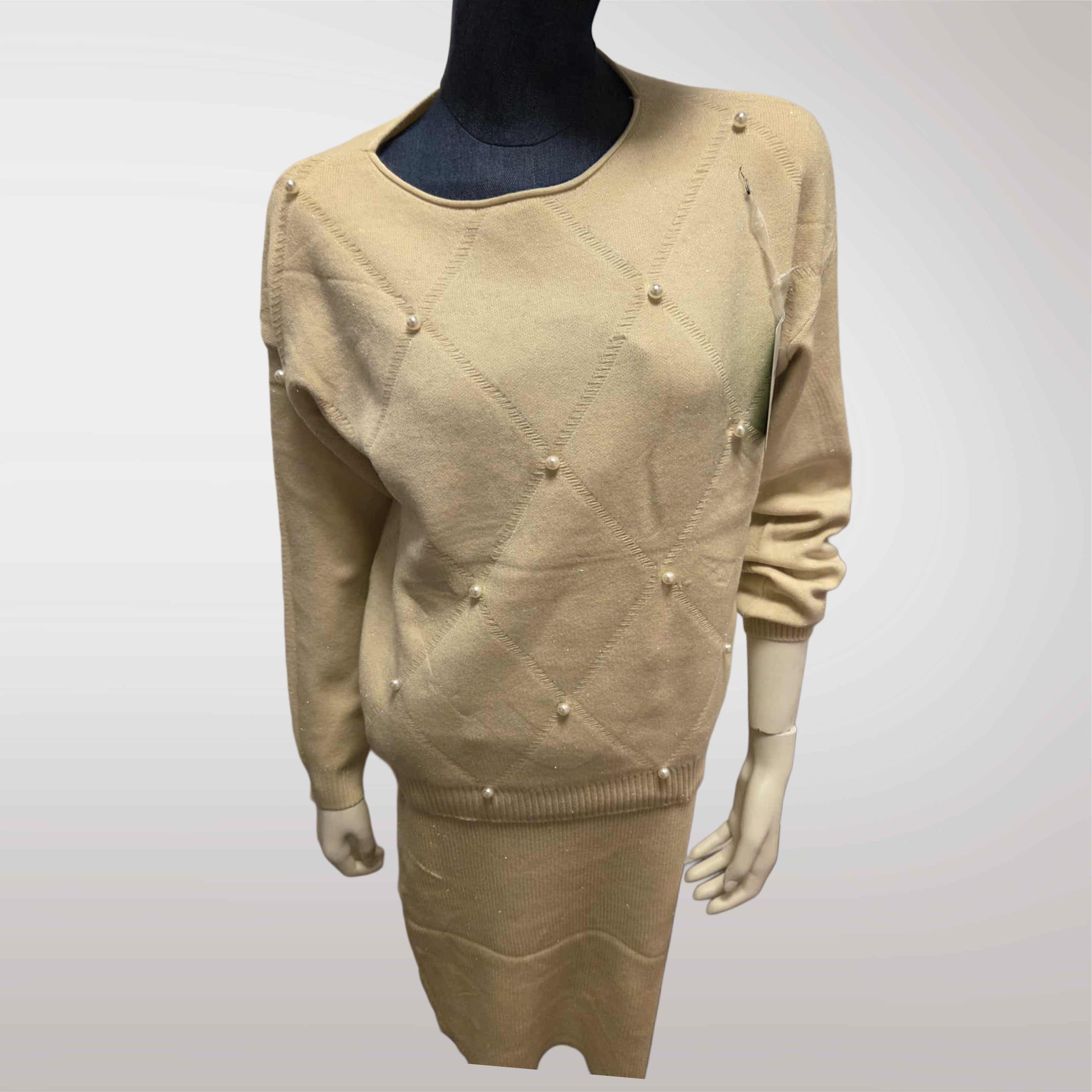 Damski Komplet Swetrowy Sukienka + Sweter