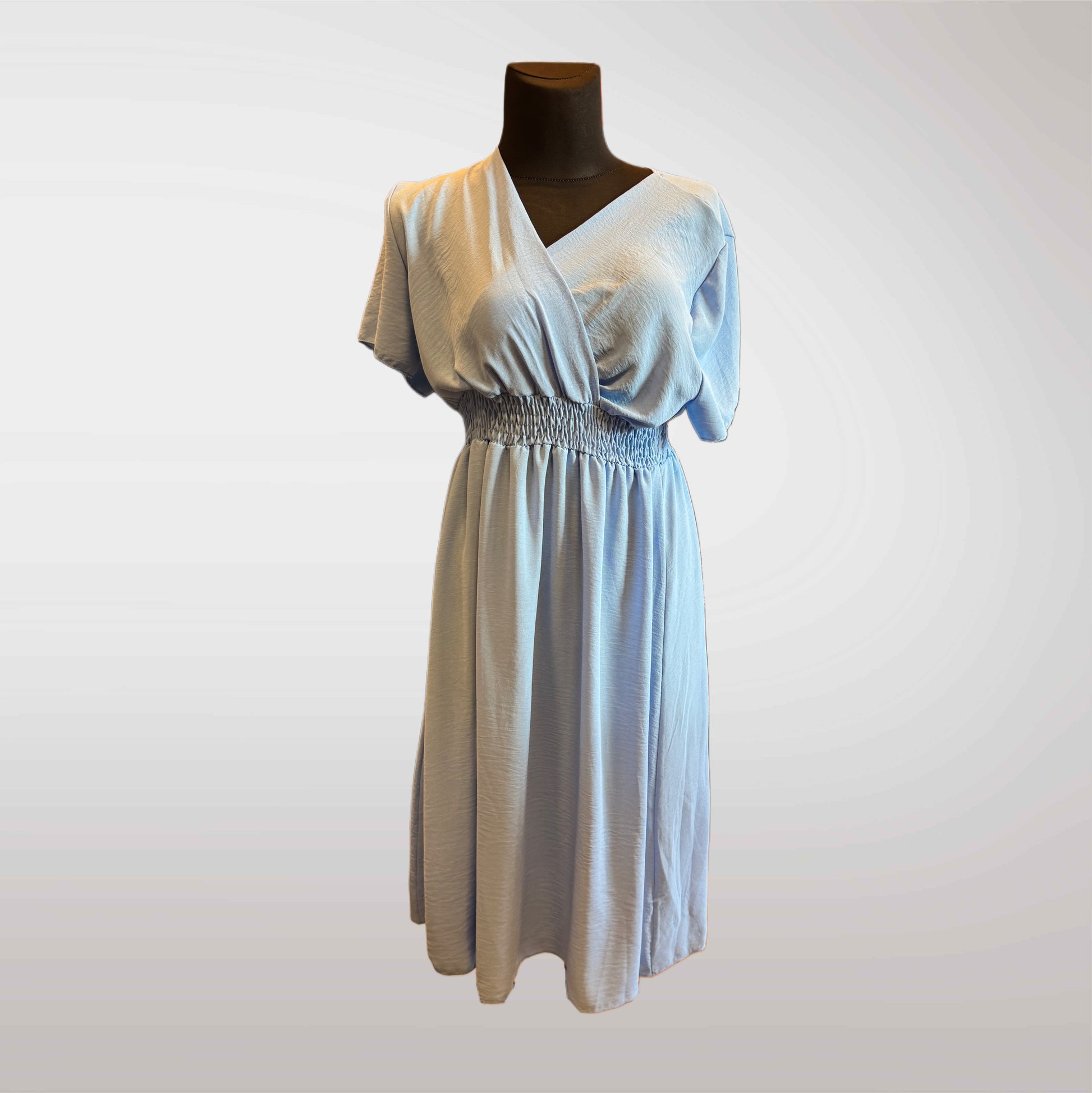 Summer Midi Dress with Wrap Neck 