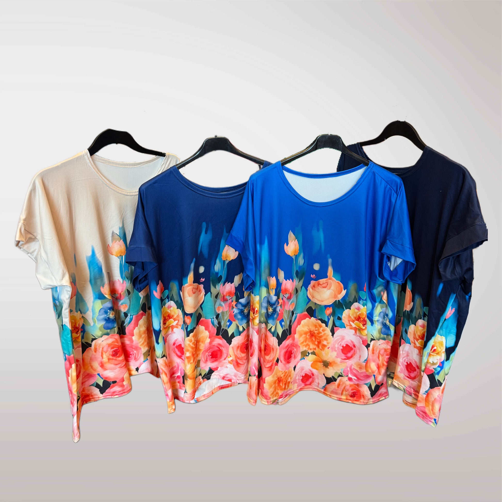 Women's Blouse Flowers Oversize