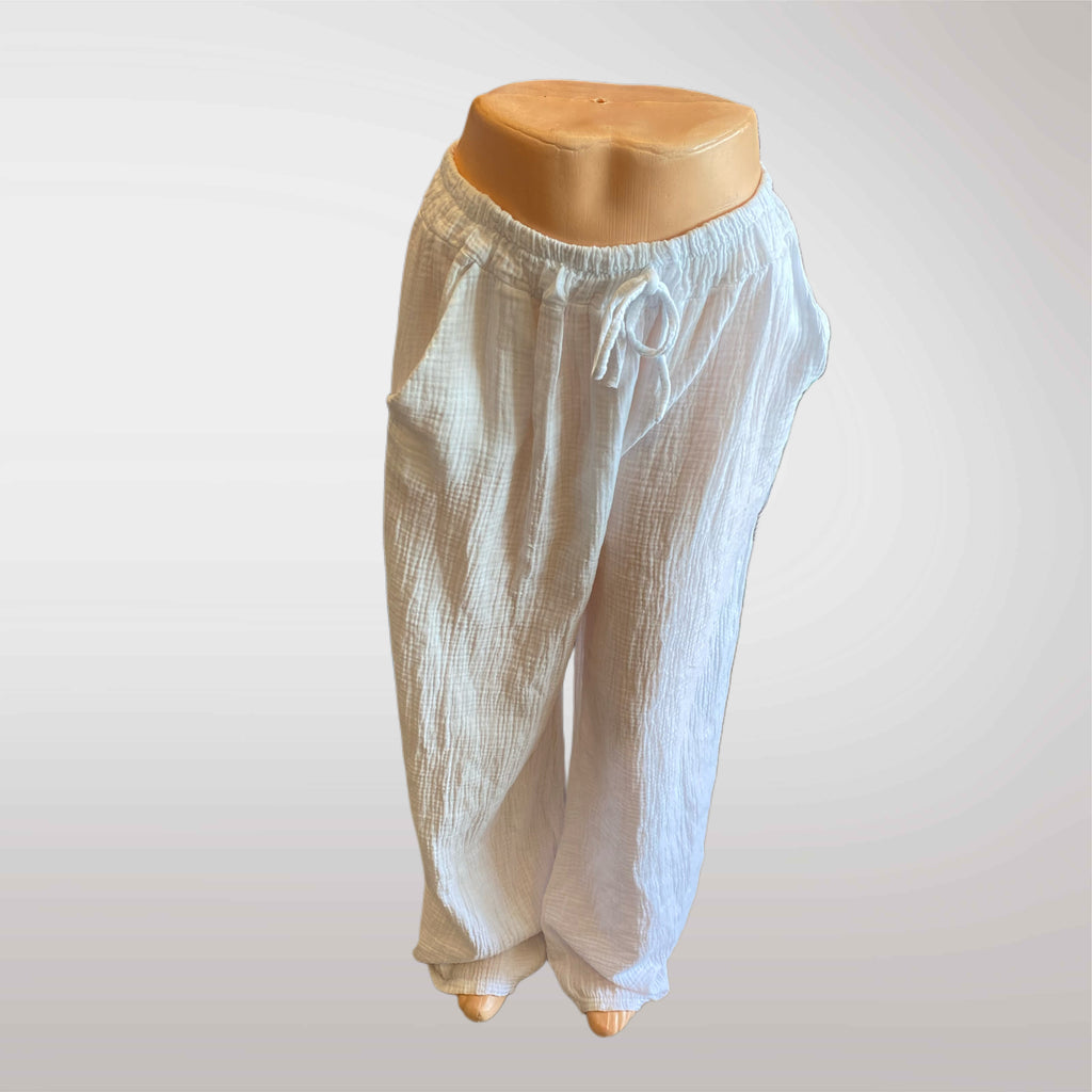 Women's Trousers 100% Cotton Wide for Summer 