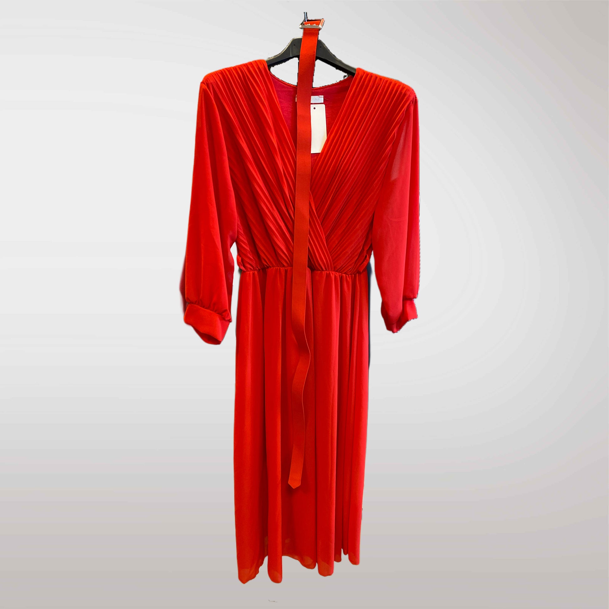 Pleated Envelope Dress