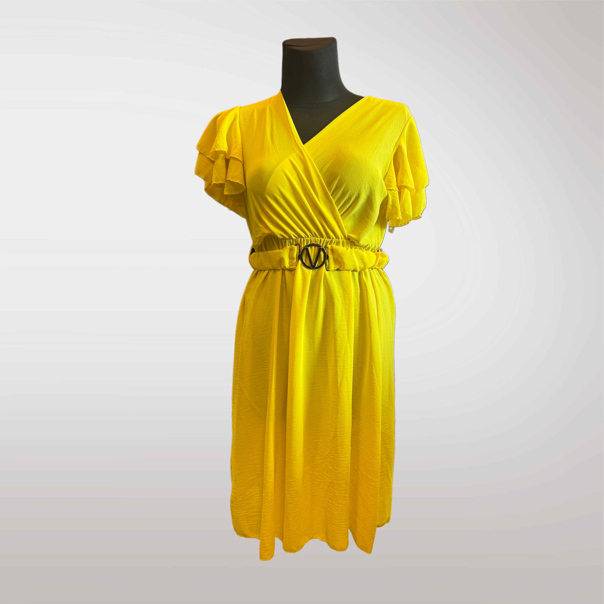 Midi Dress Envelope Belt Ruffles Summer 