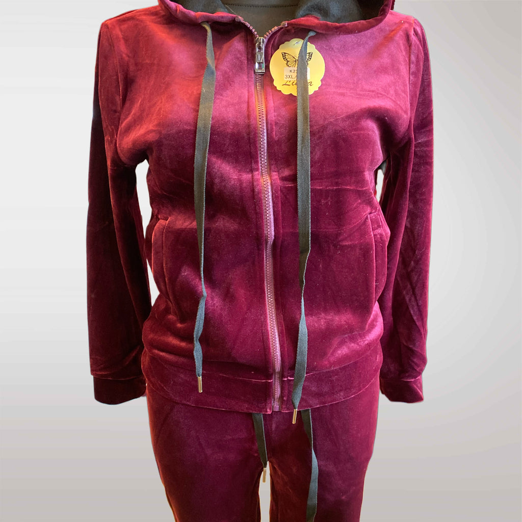 Women's Velour Tracksuit Set