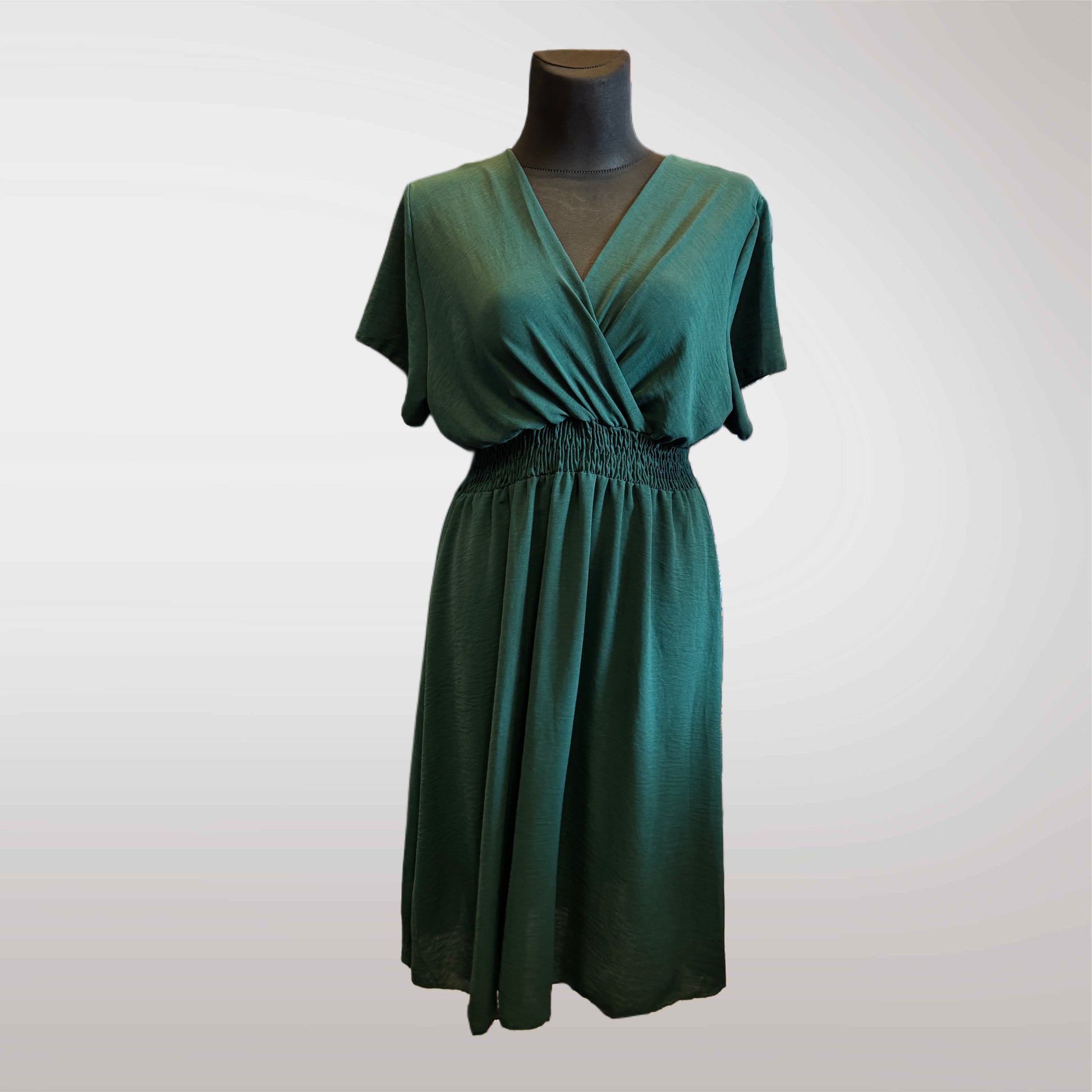 Summer Midi Dress with Wrap Neck 