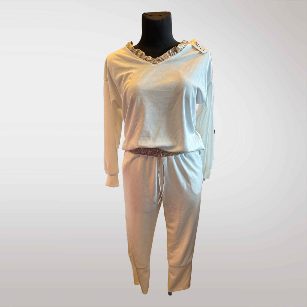 Tracksuit Set Butter with Gold Long Sleeve