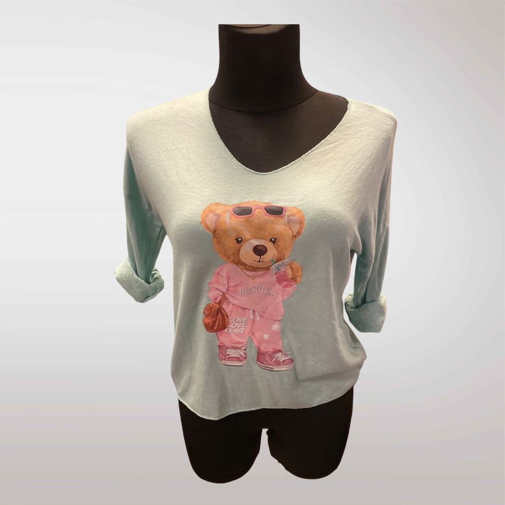 Teddy Bear Long Sleeve Blouse 