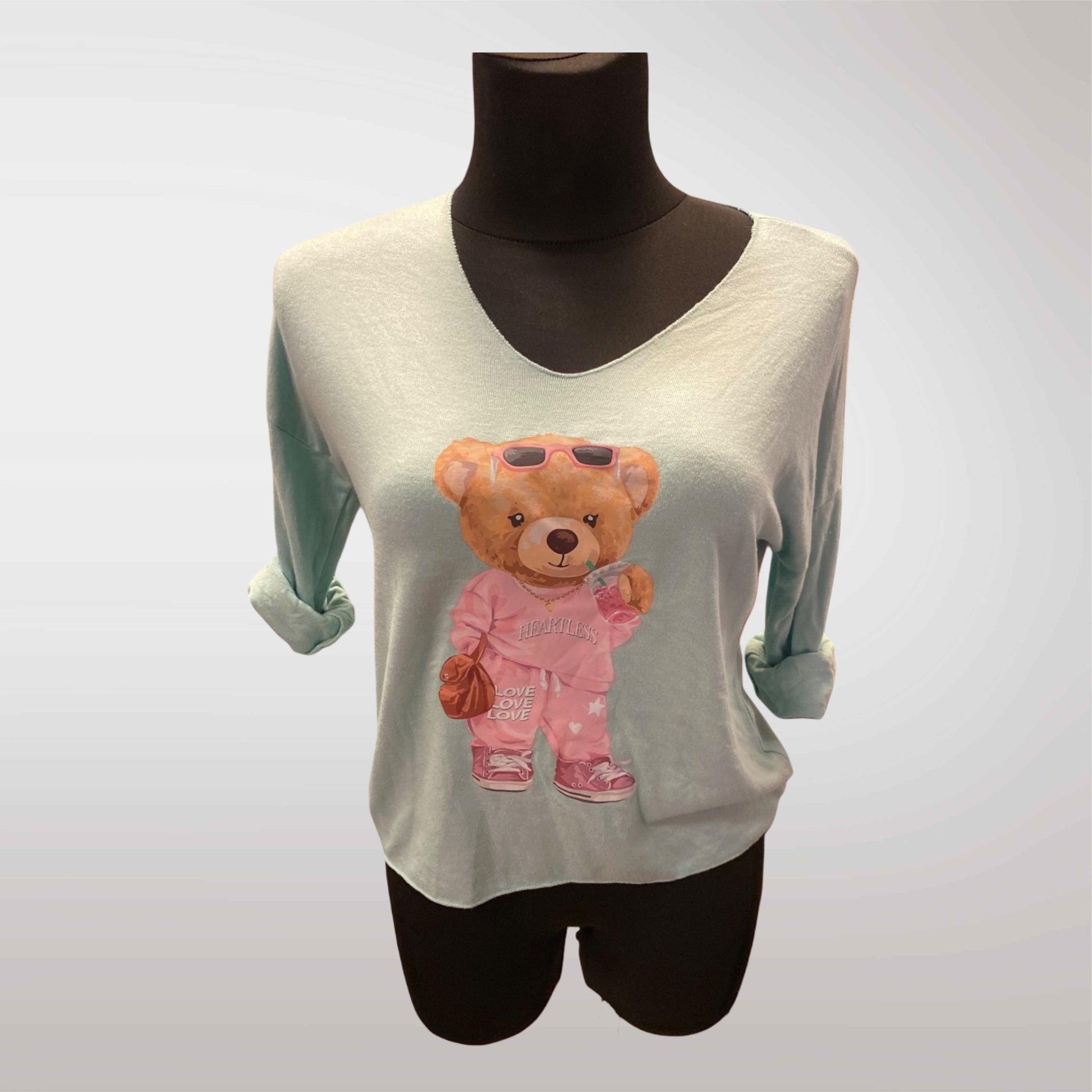 Teddy Bear Long Sleeve Blouse 