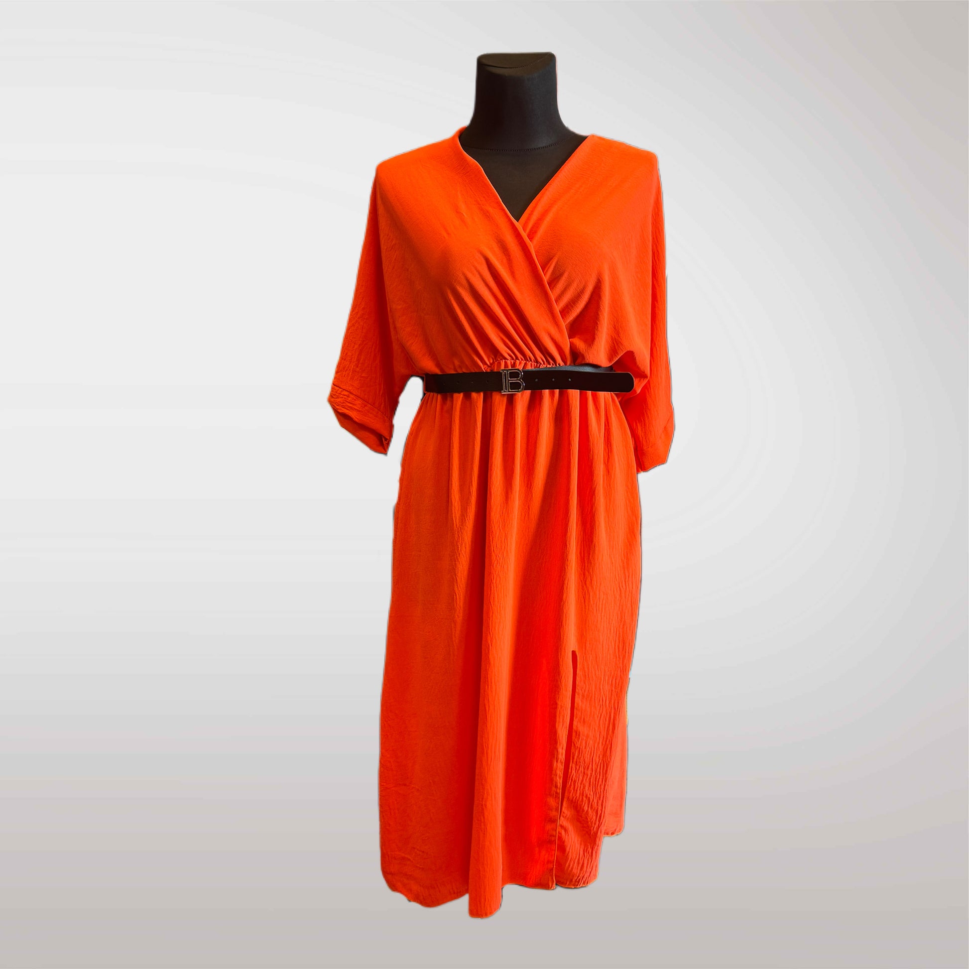 Midi Wrap Dress with Belt for Summer 