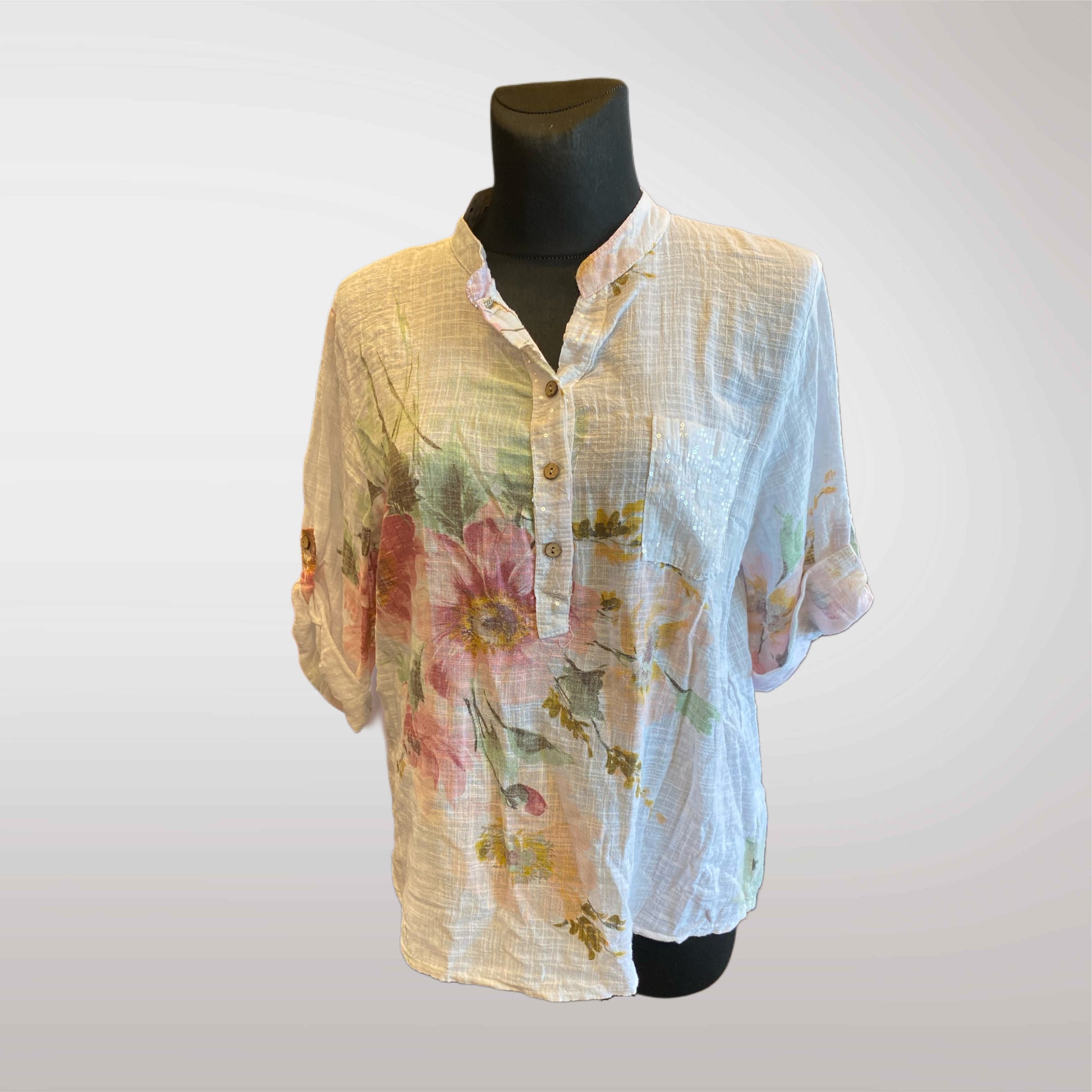Blouse Shirt Women's Floral Oversize