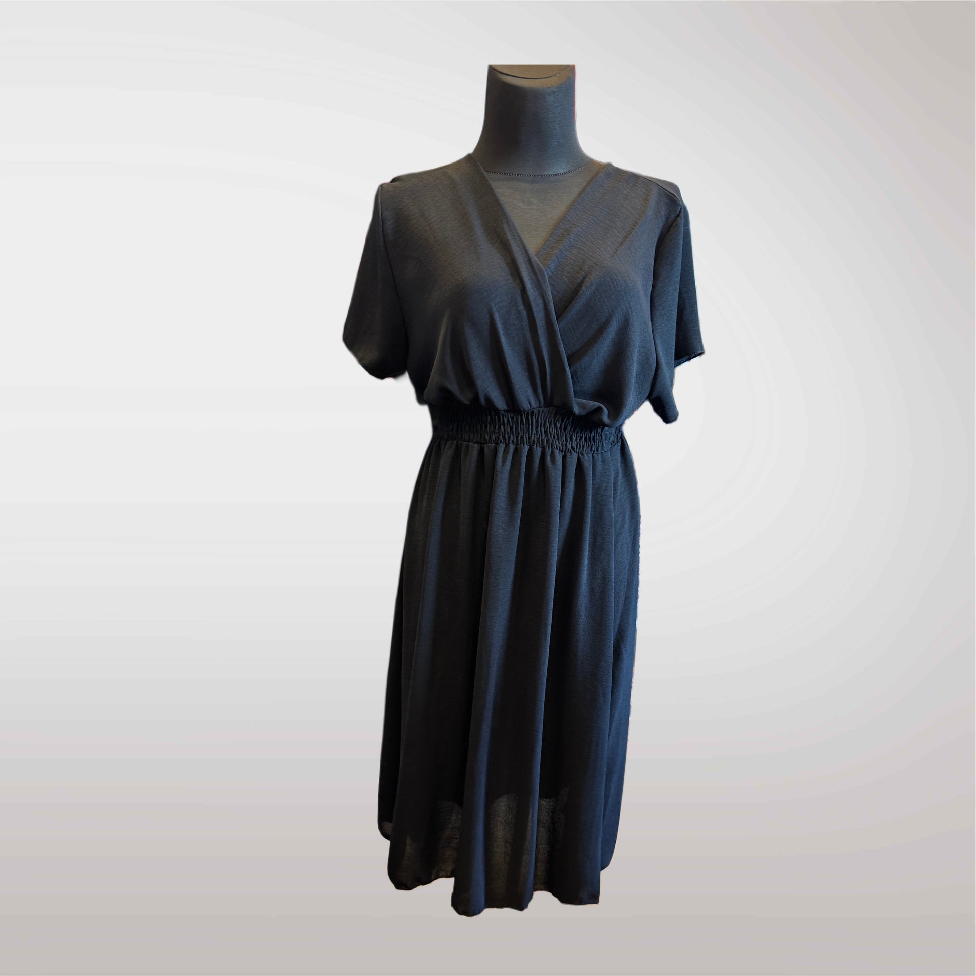 Summer Midi Dress with Wrap Neck 