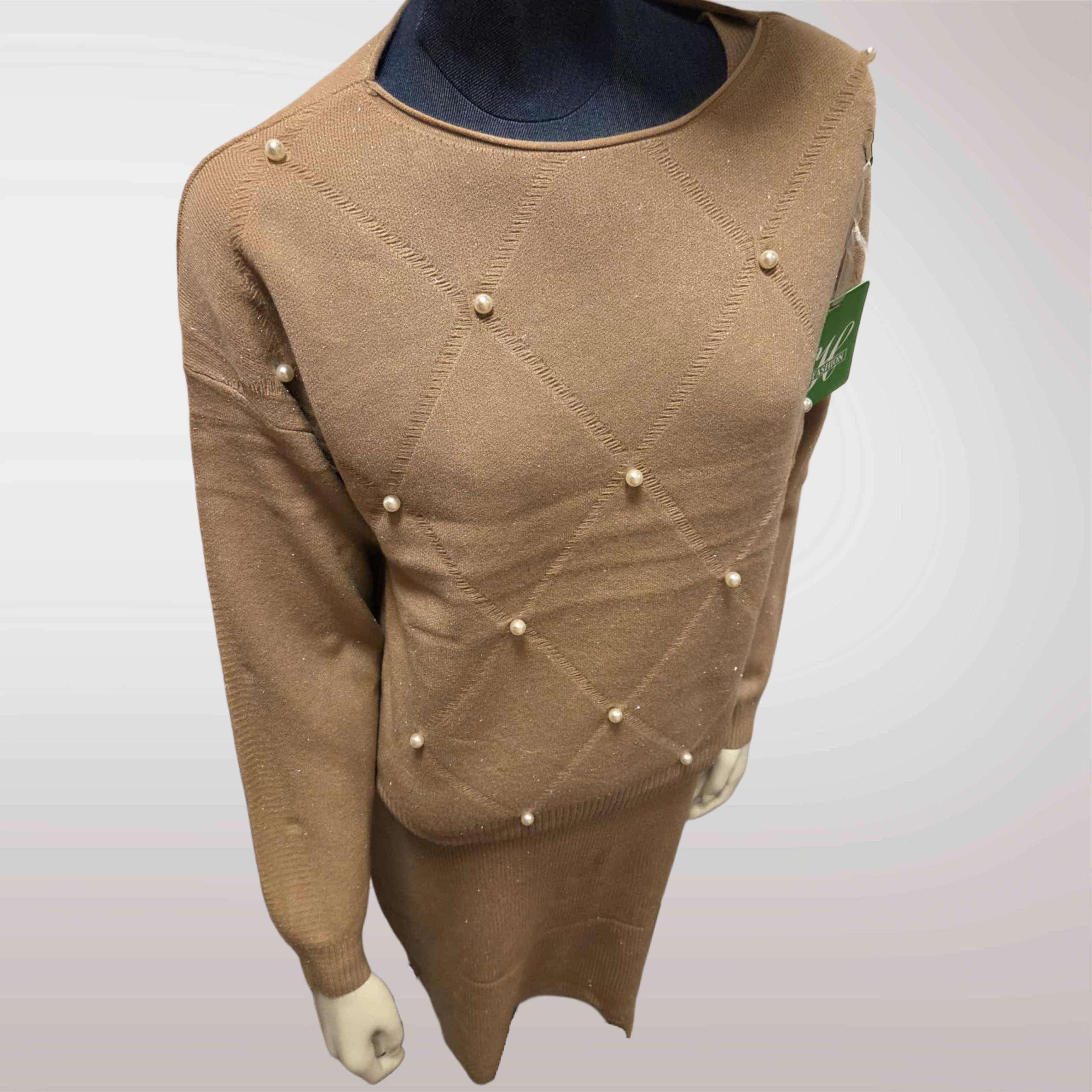 Damski Komplet Swetrowy Sukienka + Sweter