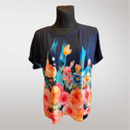 Bluzka Damska Kwiaty Oversize