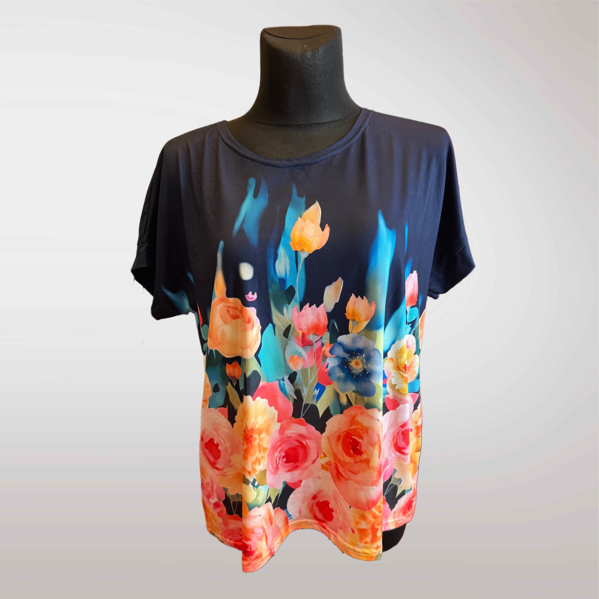 Women's Blouse Flowers Oversize