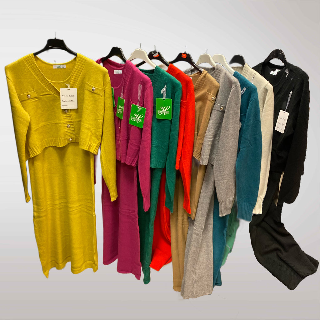 Zimowy Komplet Dzianinowy Sukienka + Sweter