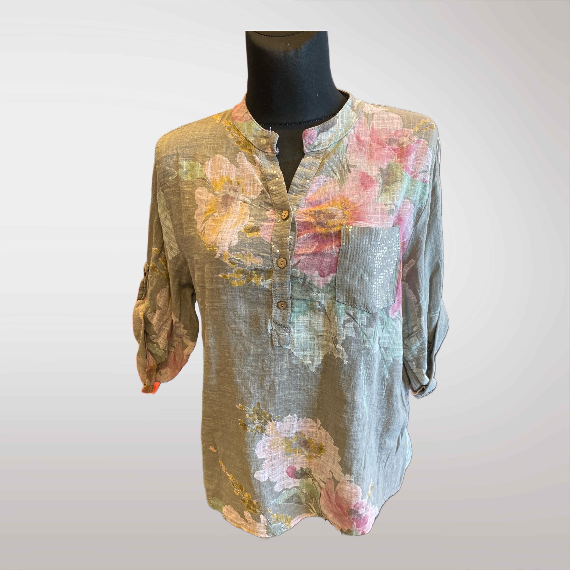 Blouse Shirt Women's Floral Oversize