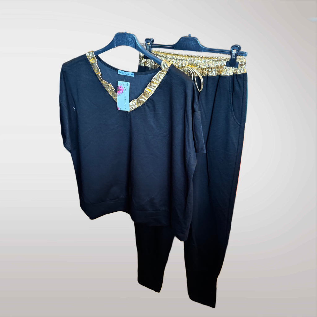 Tracksuit Set Butter with Gold Short Sleeve