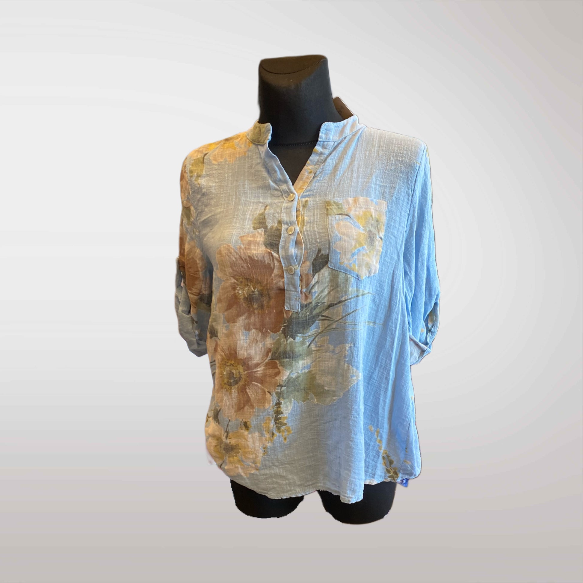 Blouse Shirt Women's Floral Cotton