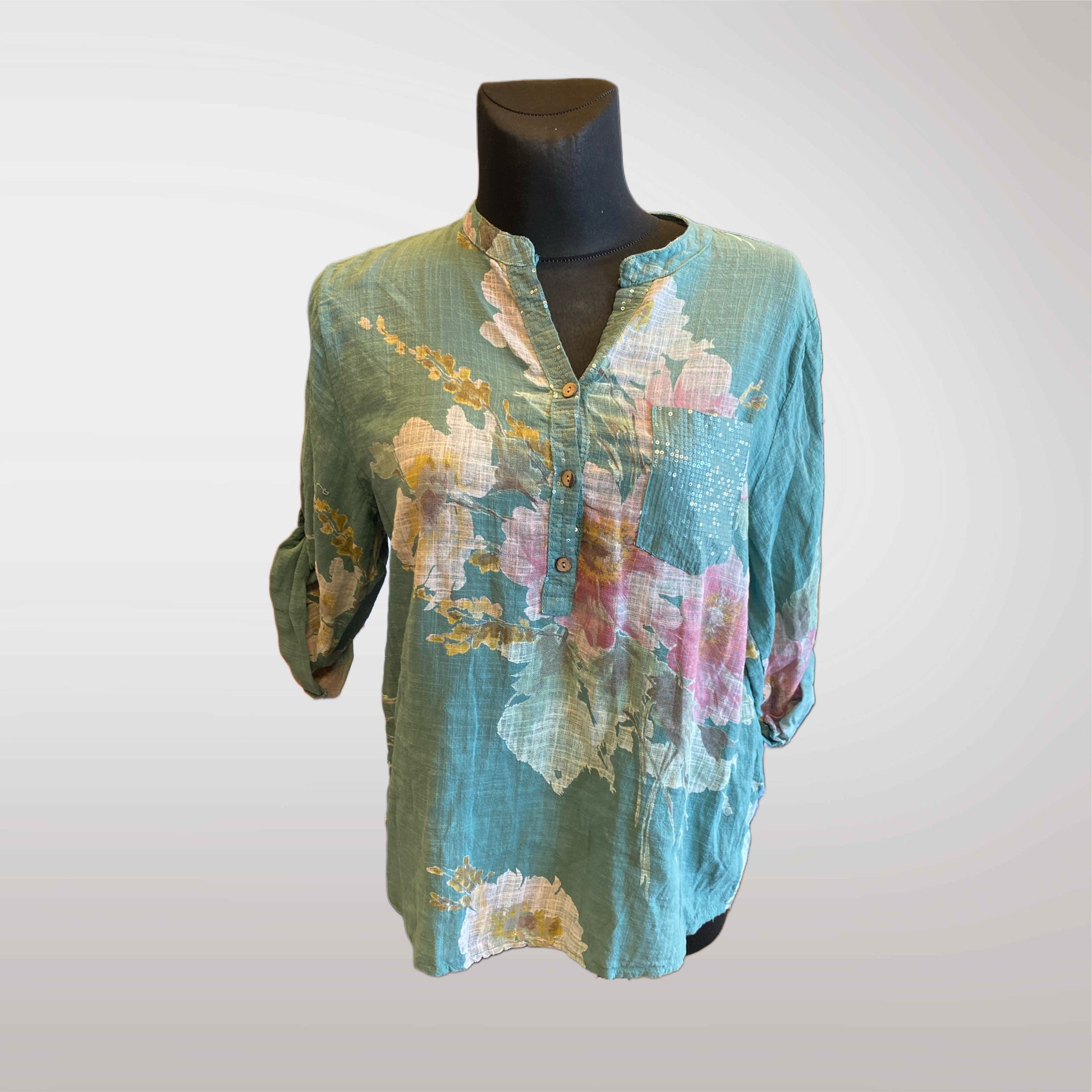 Blouse Shirt Women's Floral Oversize