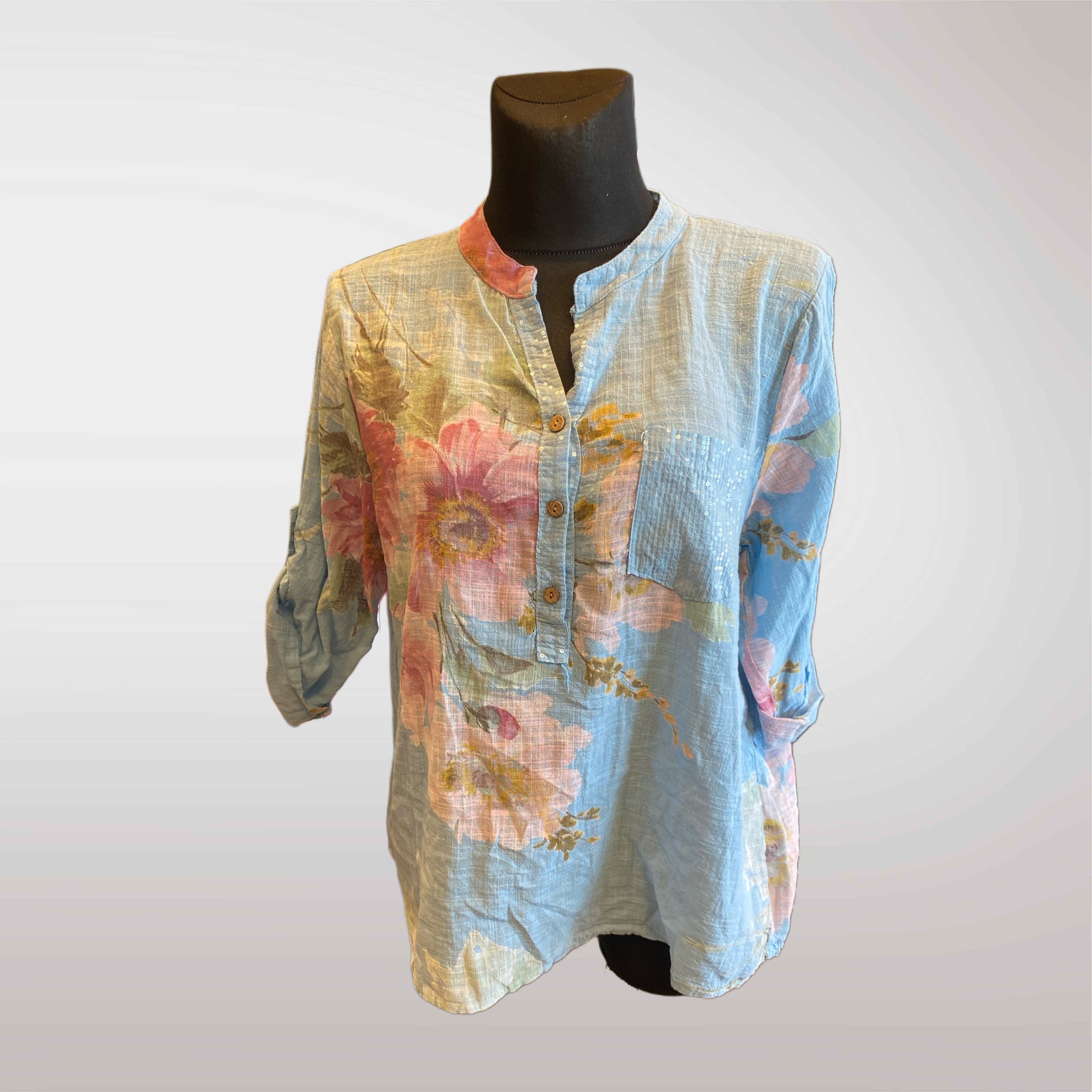 Blouse Shirt Women's Floral Oversize