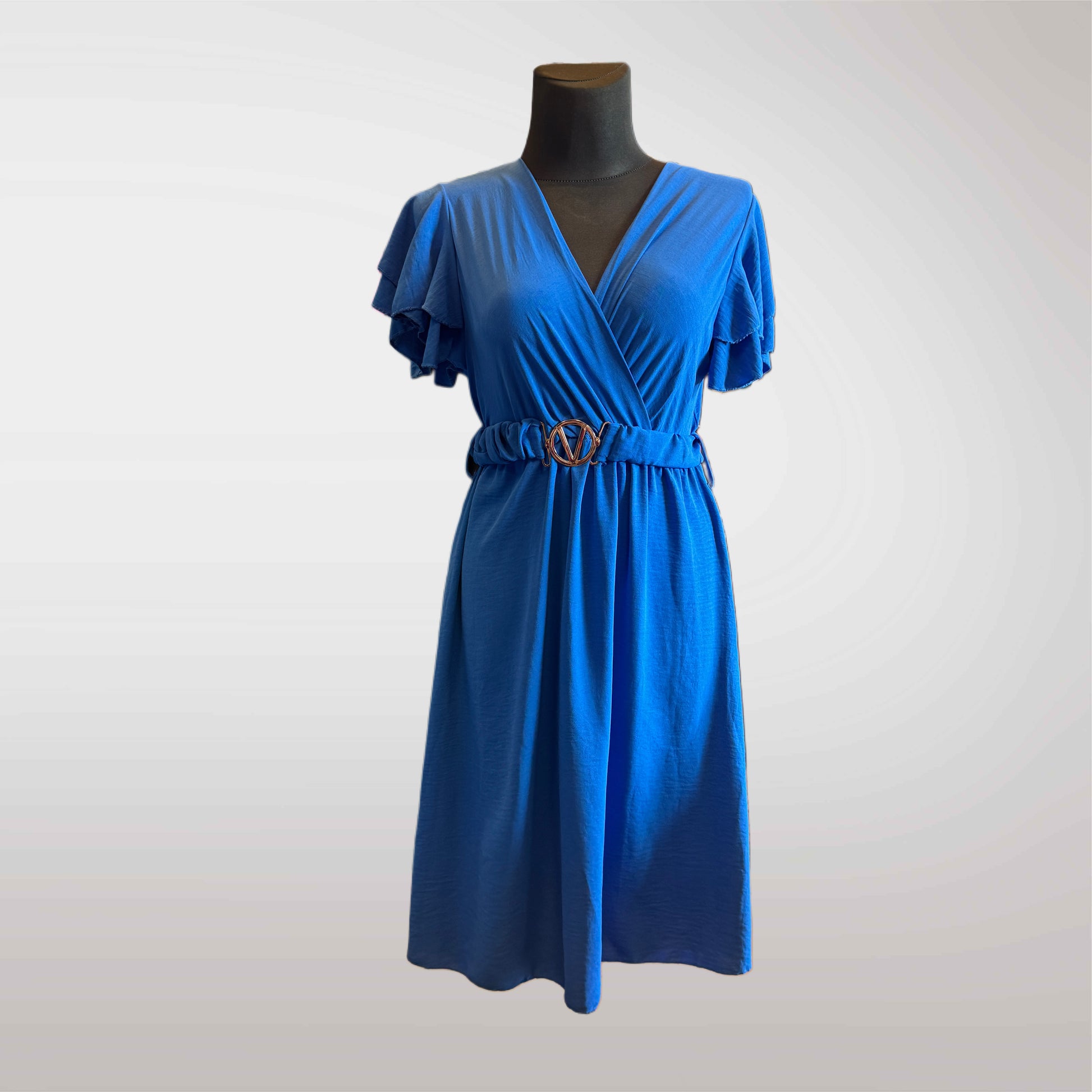 Midi Dress Envelope Belt Ruffles Summer 