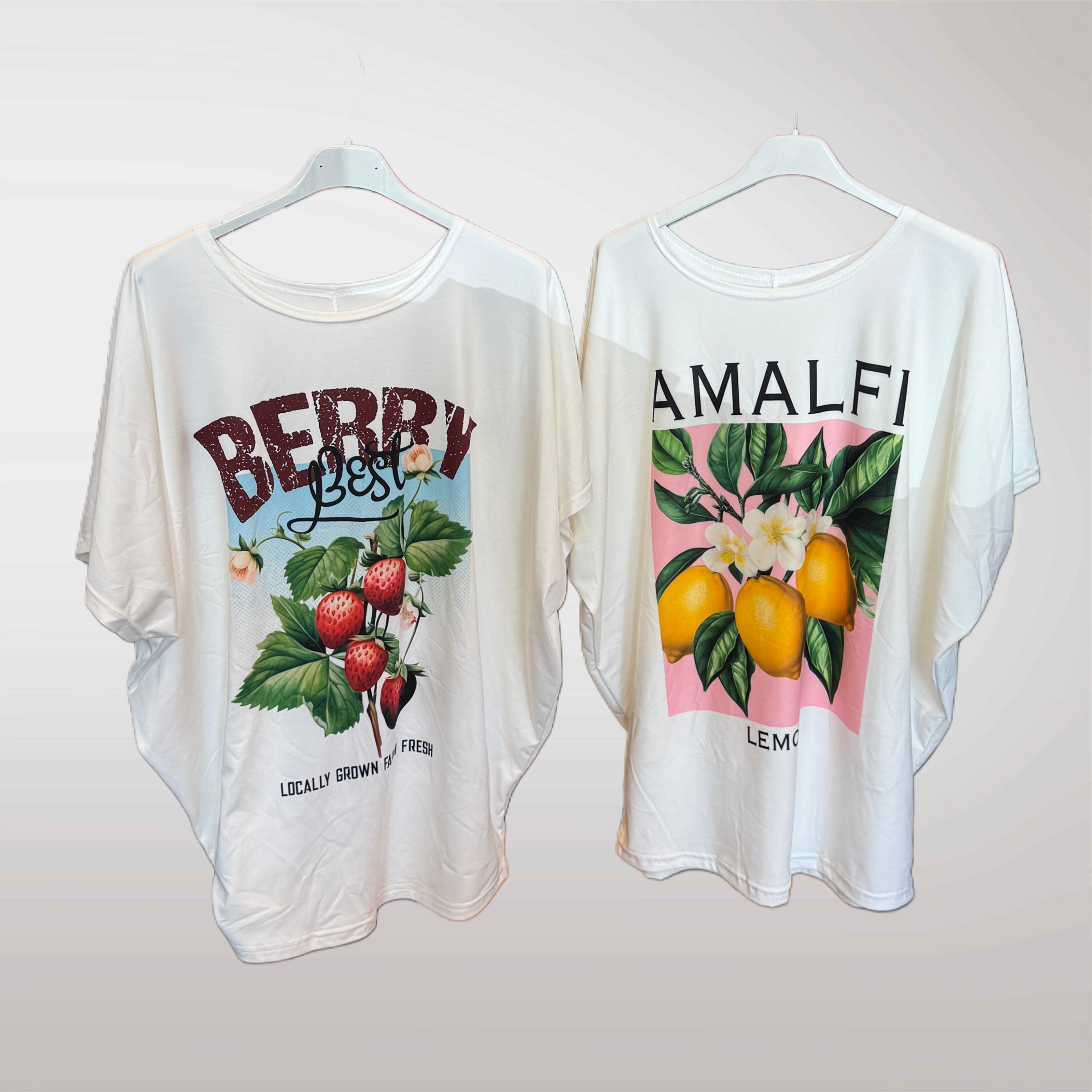 Bluzka Damska Cytryny Truskawki Oversize