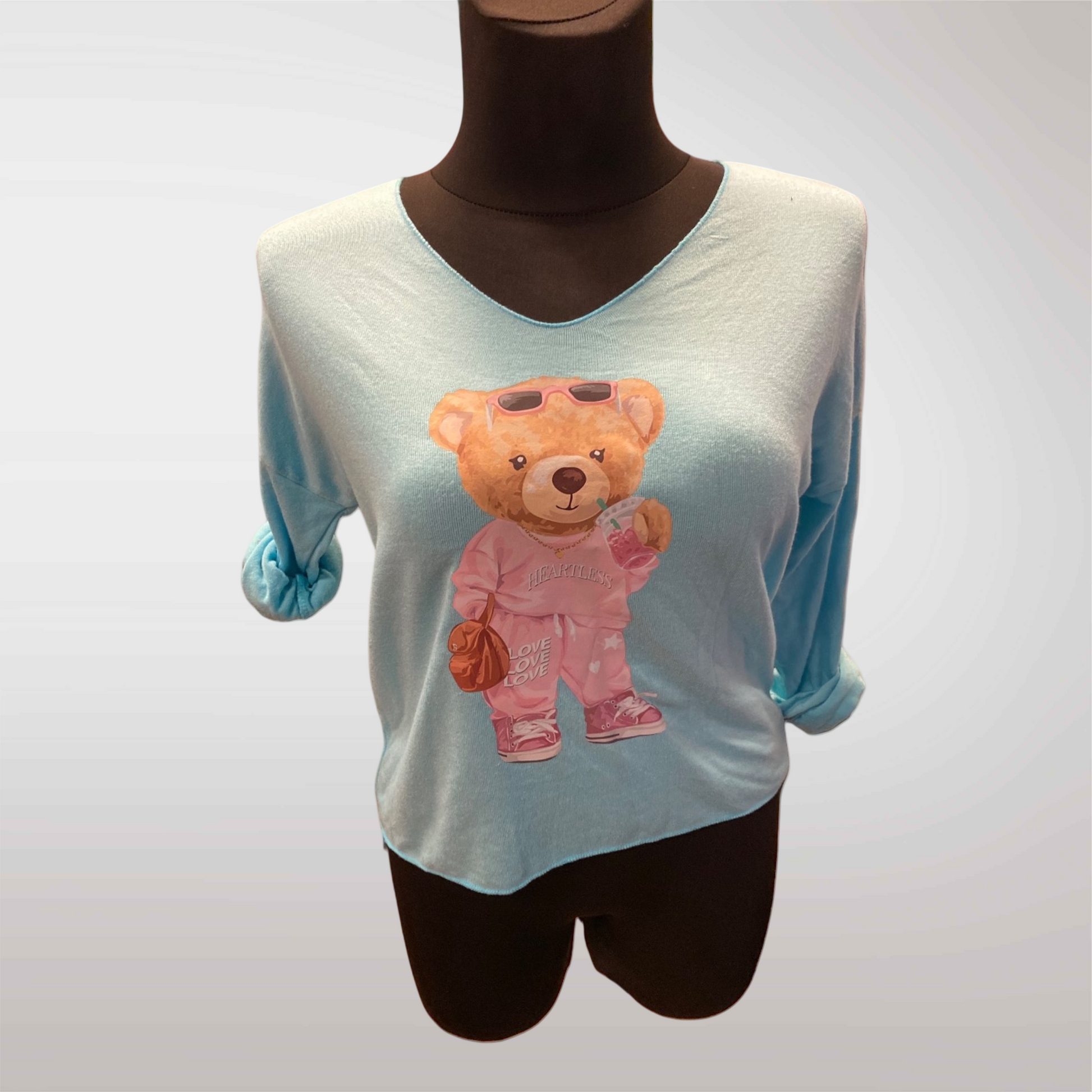 Teddy Bear Long Sleeve Blouse 