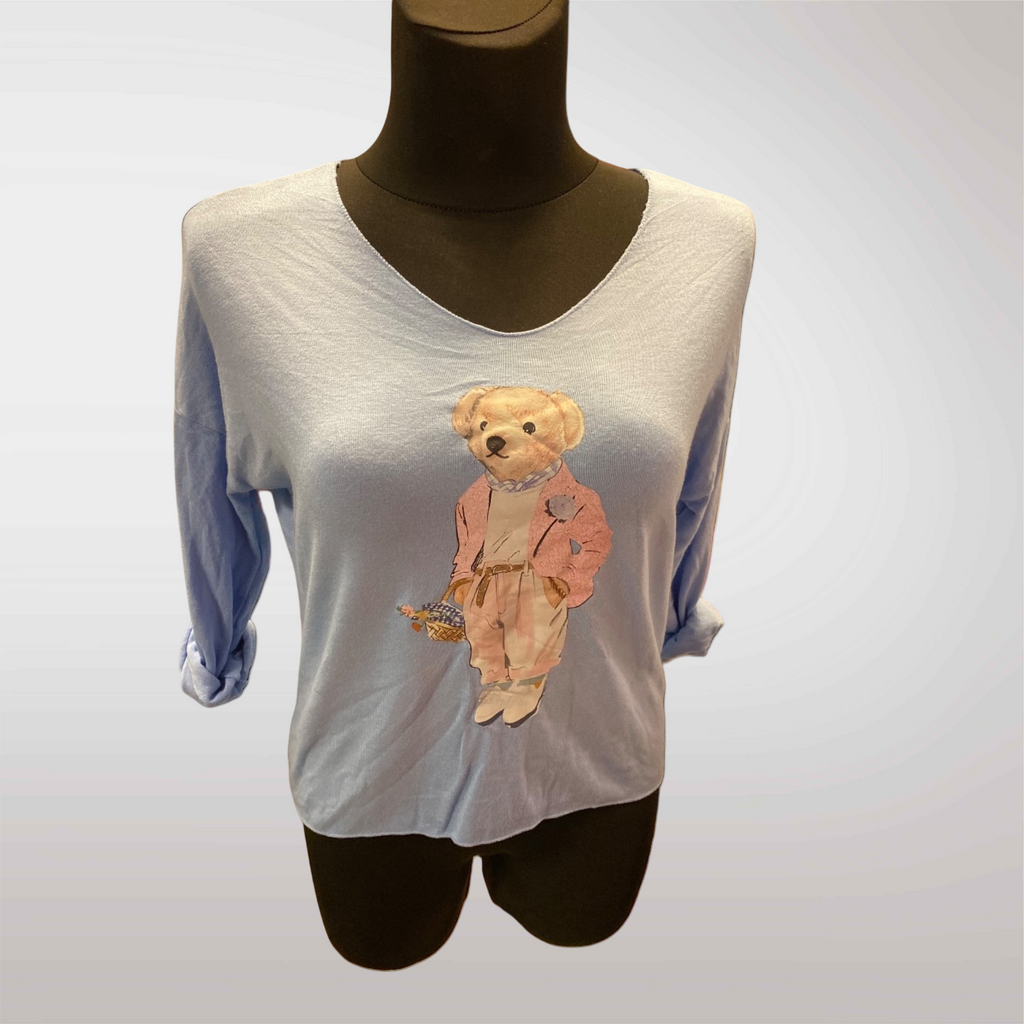 Teddy Bear Long Sleeve Blouse 