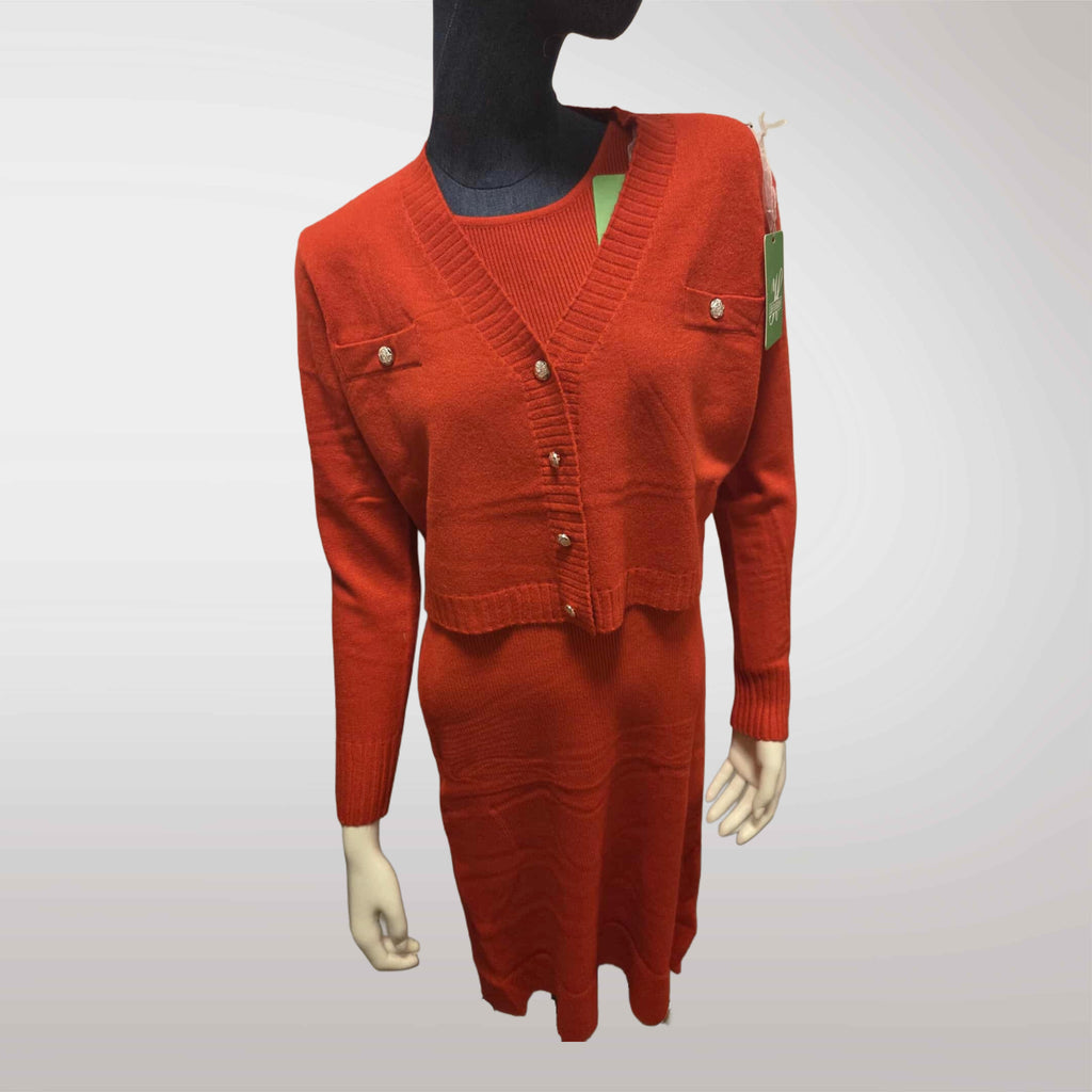 Zimowy Komplet Dzianinowy Sukienka + Sweter