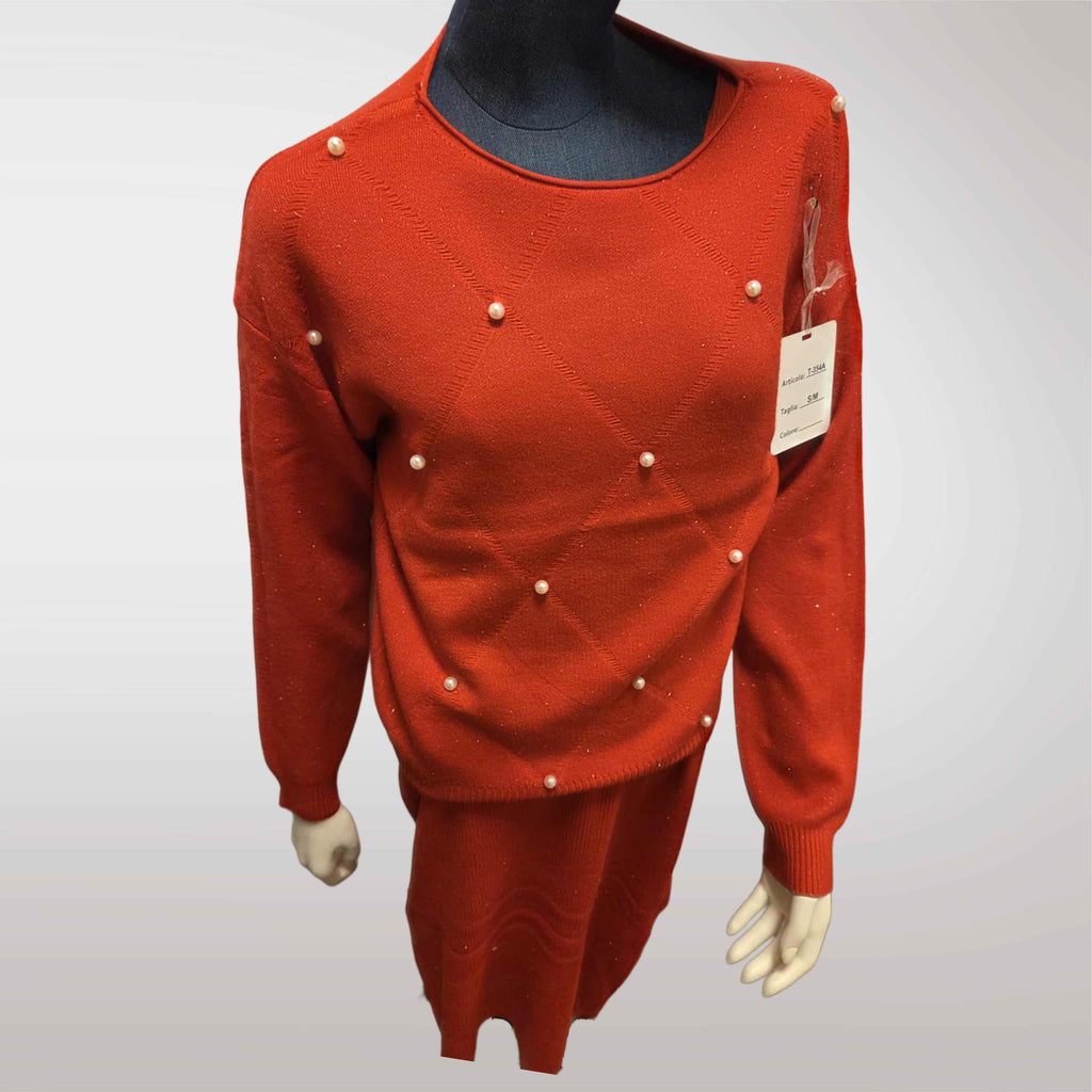 Damski Komplet Swetrowy Sukienka + Sweter