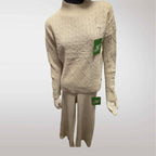 Damski komplet swetrowy z półgolfem: sweter + spodnie