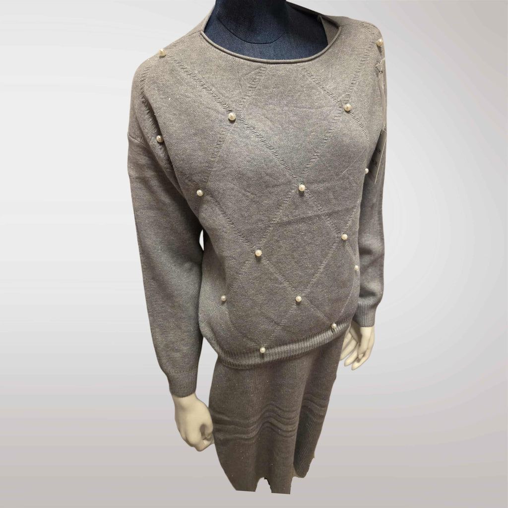 Damski Komplet Swetrowy Sukienka + Sweter