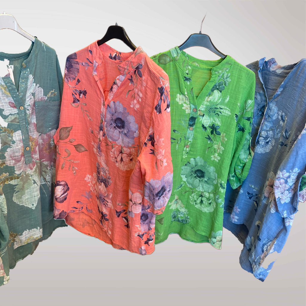 Women's Shirt with Floral Pattern