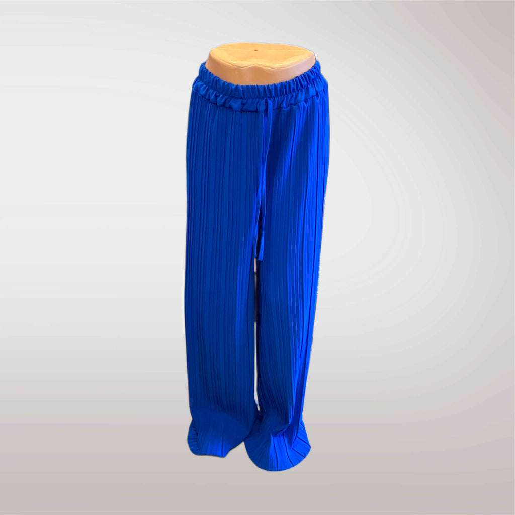 Wide Elastic Pleated Trousers
