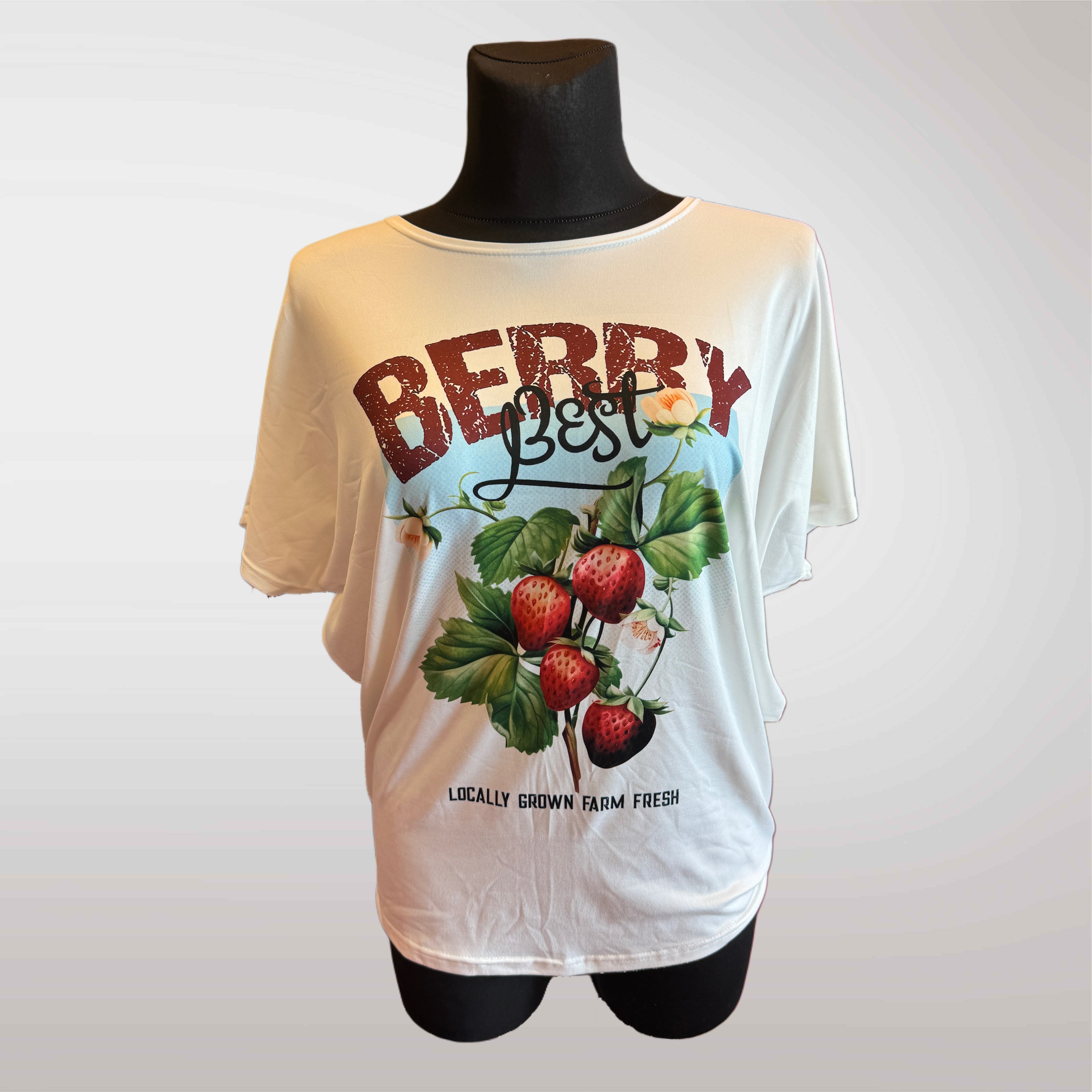 Bluzka Damska Cytryny Truskawki Oversize