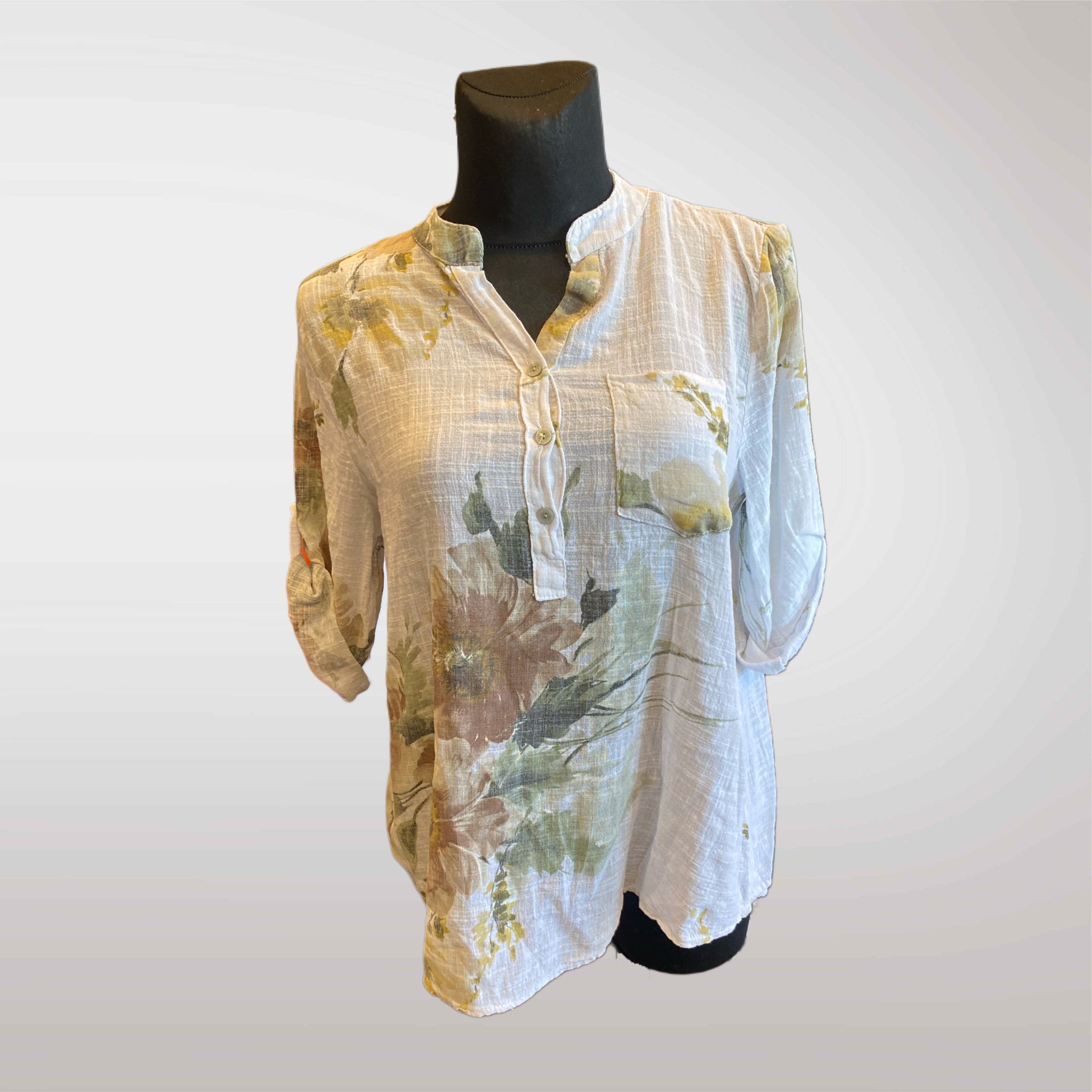Blouse Shirt Women's Floral Cotton
