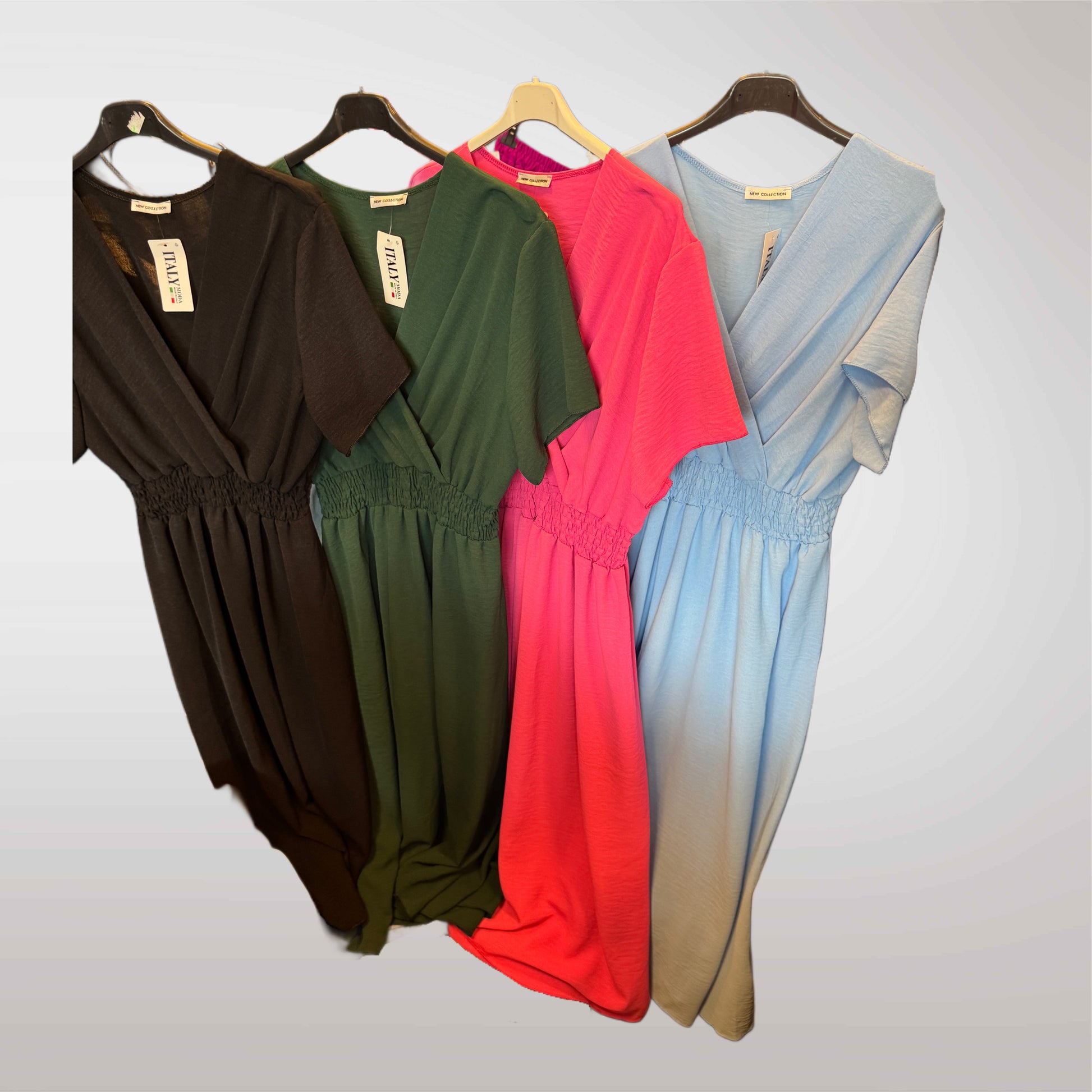 Summer Midi Dress with Wrap Neck 