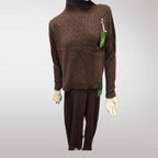 Damski komplet swetrowy z półgolfem: sweter + spodnie