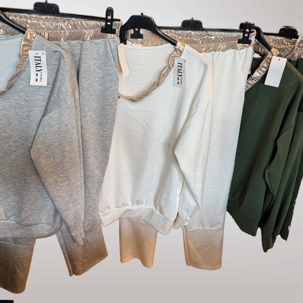 Tracksuit Set Butter with Gold Long Sleeve