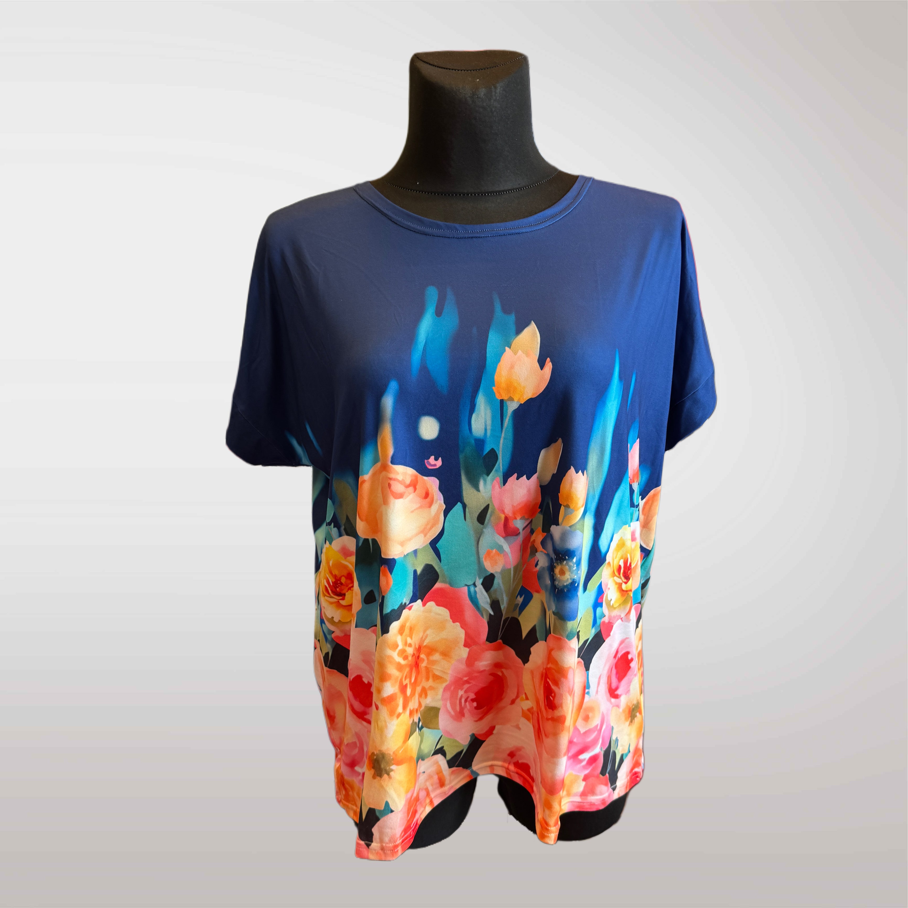 Bluzka Damska Kwiaty Oversize