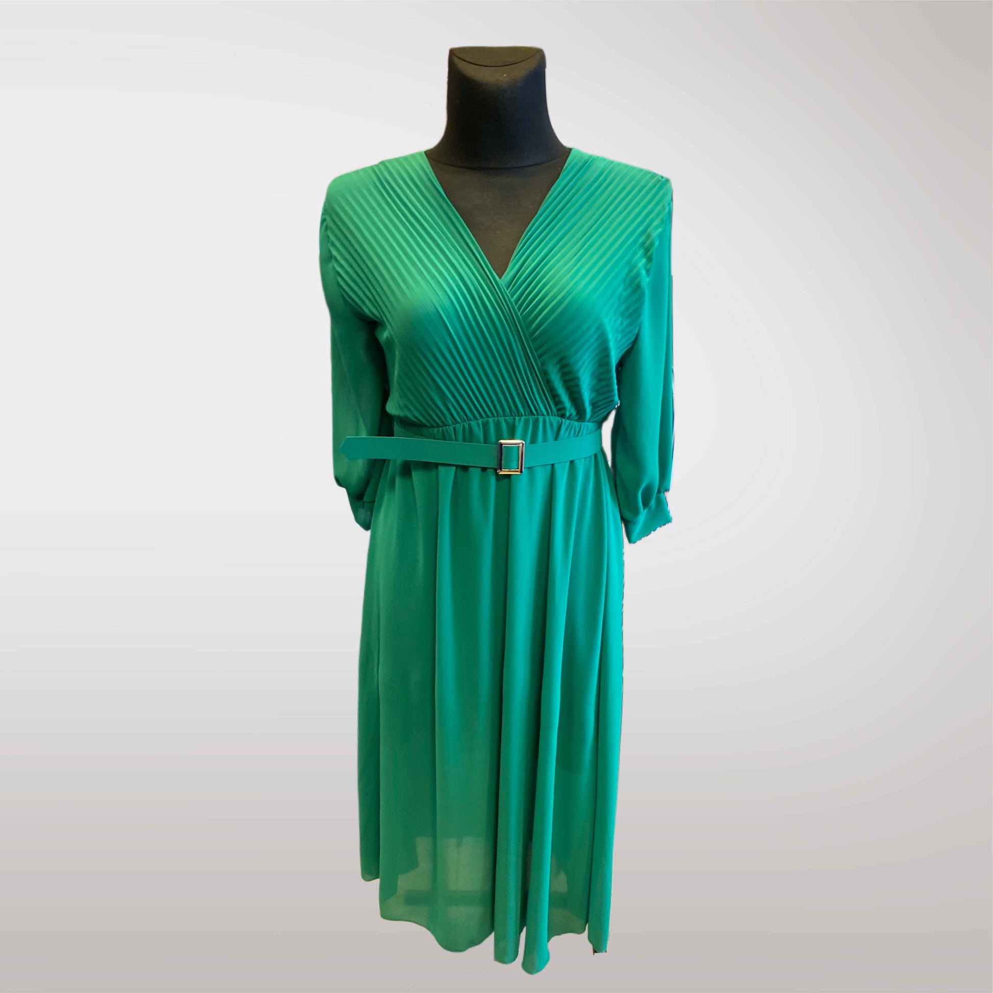 Pleated Envelope Dress