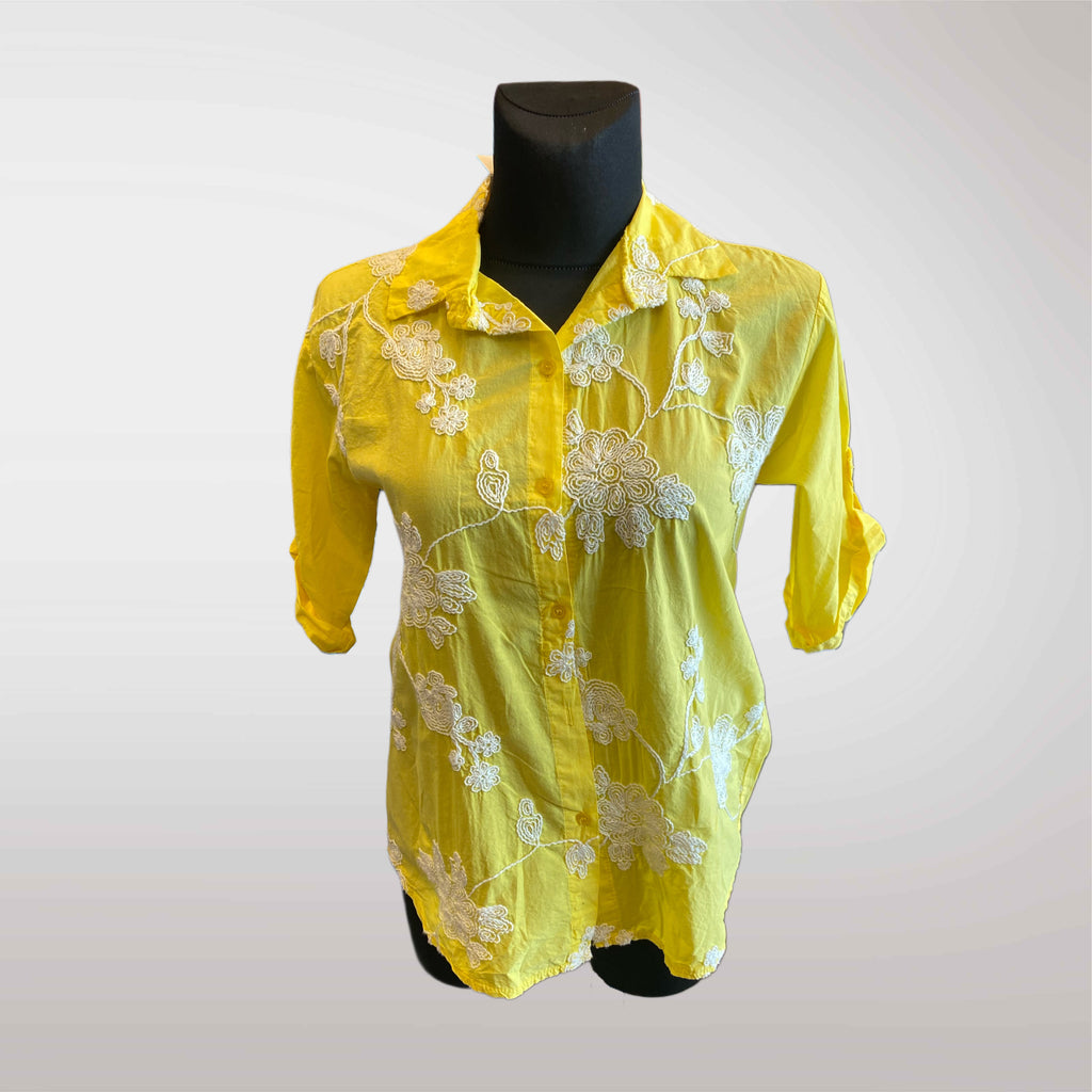 Women's Blouse Embroidered Flowers
