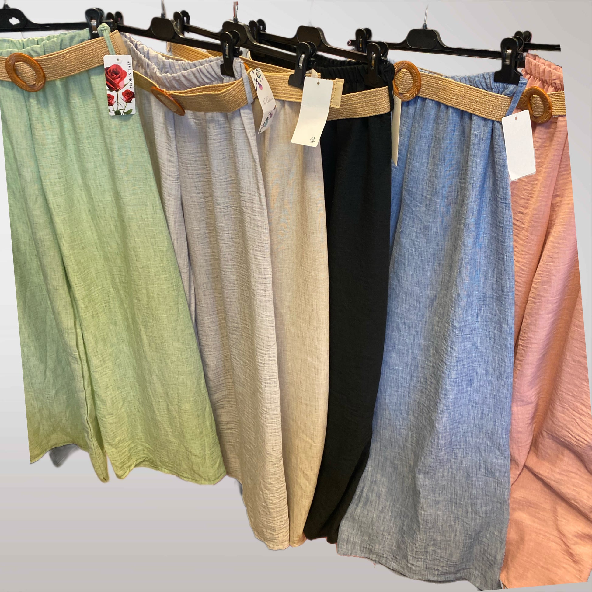 Wide Trousers with Belt Summer 