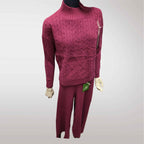 Damski komplet swetrowy z półgolfem: sweter + spodnie