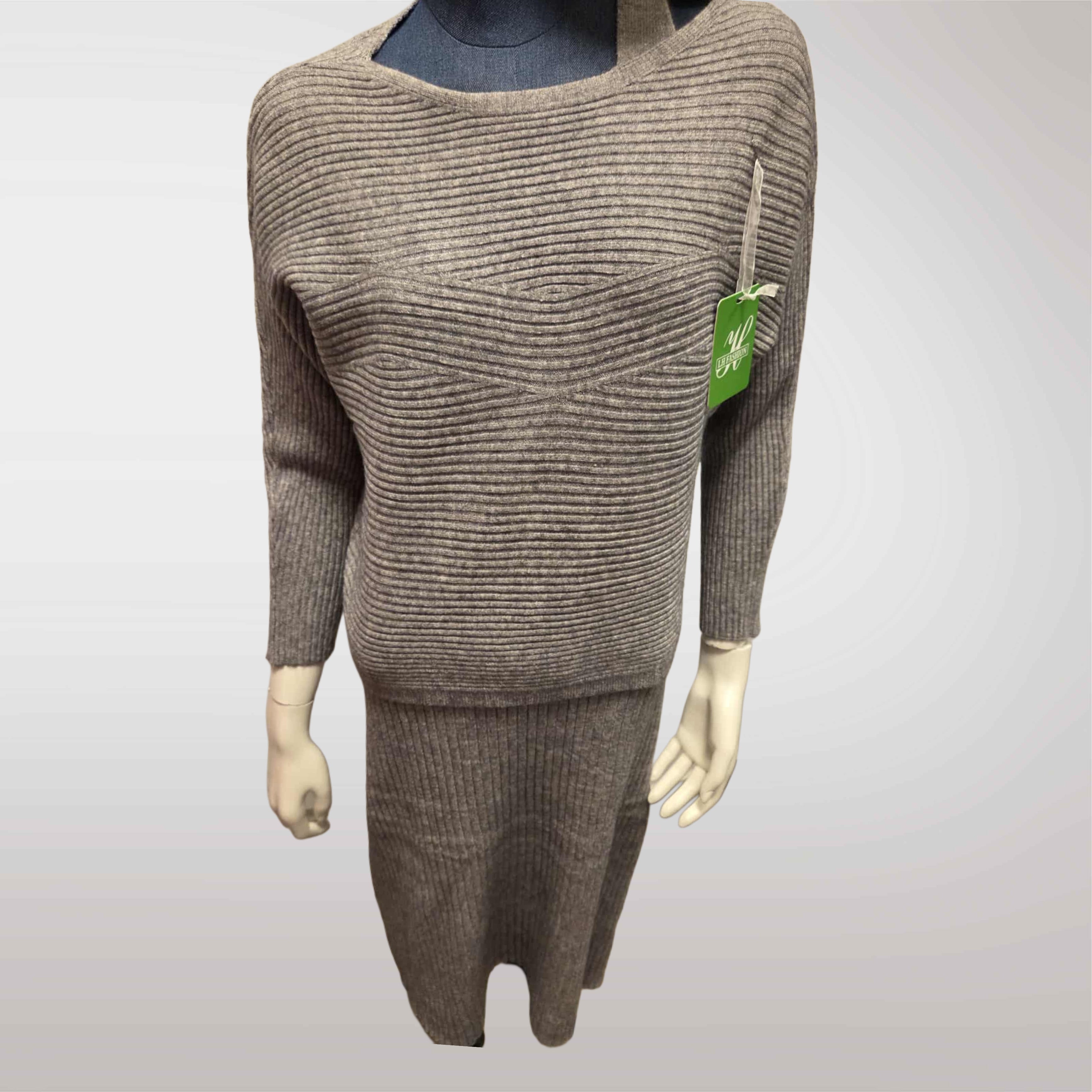 Damski Komplet Dzianinowy Sukienka i Sweter