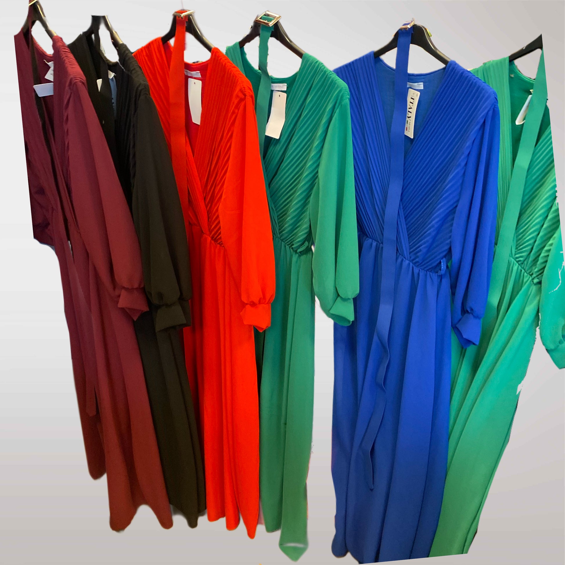 Pleated Envelope Dress
